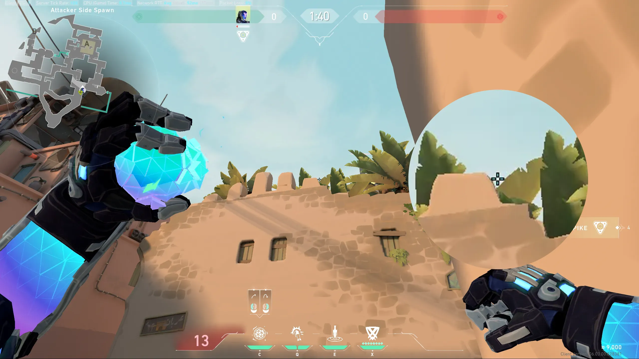 KAY/O Frag_Ment on Bind Attack Site A — step 2 of 3: Aim — line up the shot