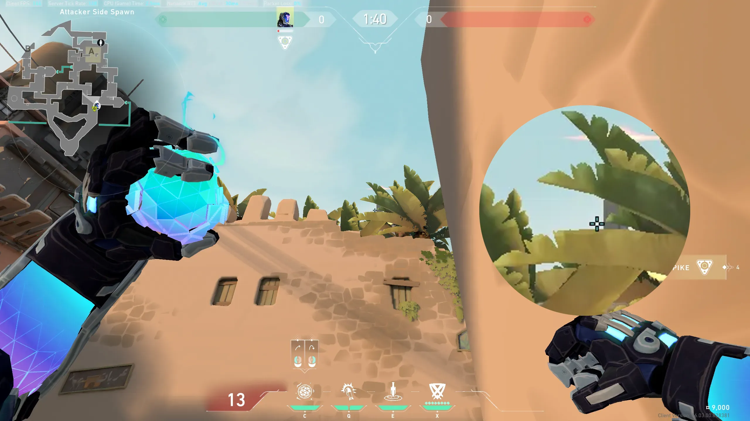 KAY/O Frag_Ment on Bind Attack Site A — step 2 of 3: Aim — line up the shot