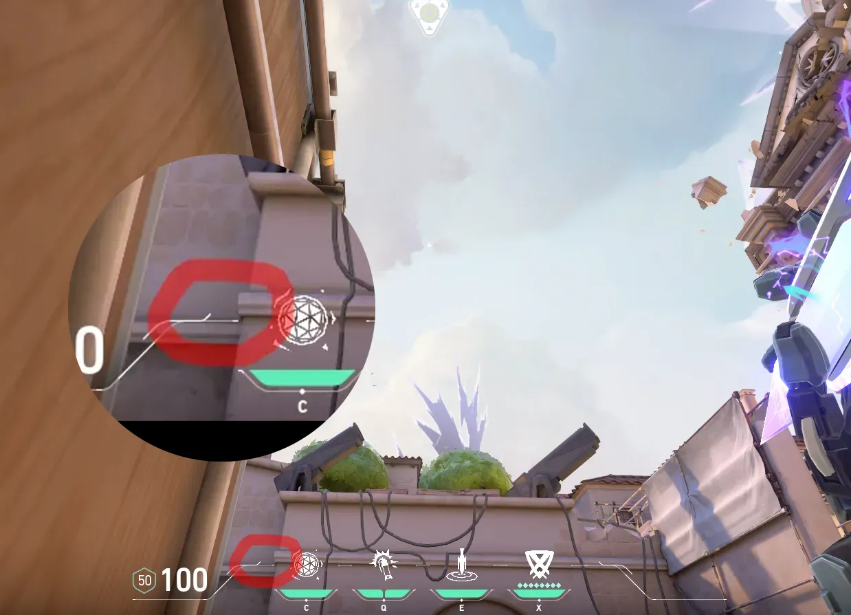 KAY/O Zero_Point on Ascent Defense Site B — step 2 of 3: Aim — line up the shot