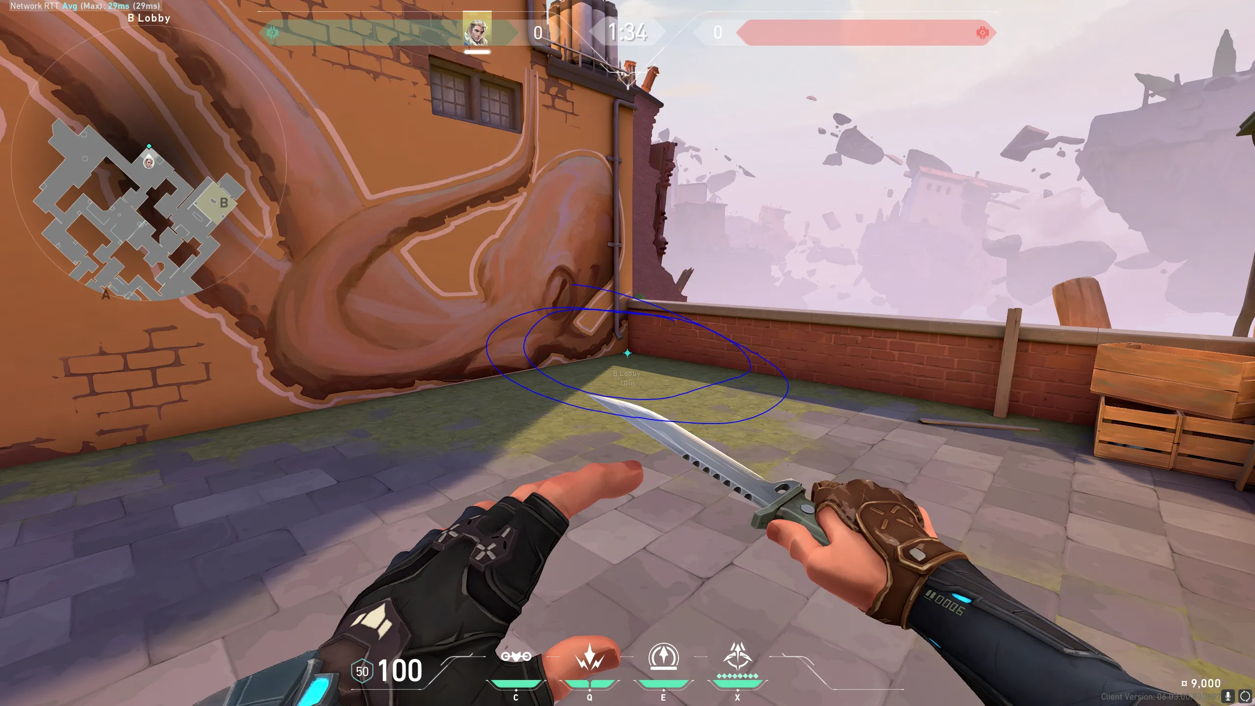 B Lobby to B Stairs — Sova lineup on Ascent
