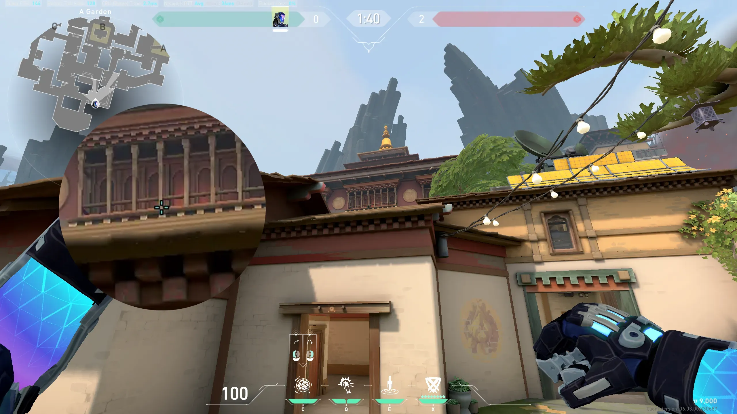KAY/O Frag_Ment on Haven Attack Site B — step 2 of 3: Aim — line up the shot