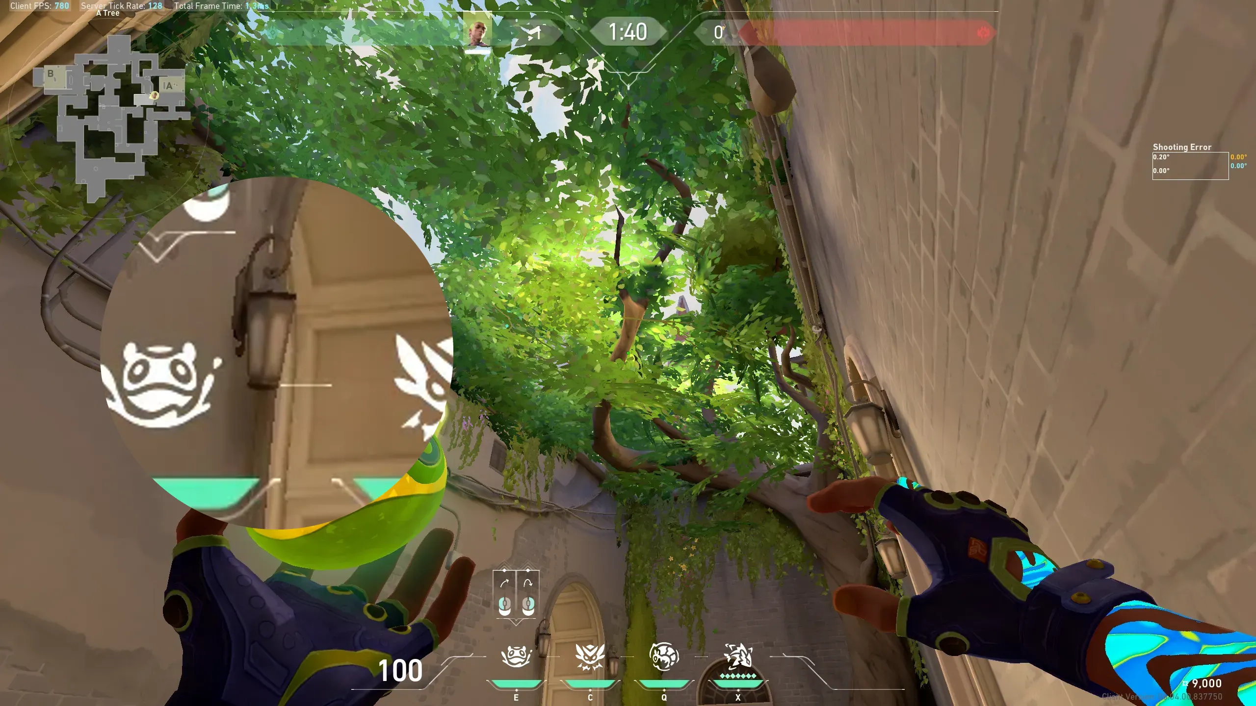 Gekko Mosh Pit on Ascent Defense Mid — step 2 of 3: Aim — line up the shot