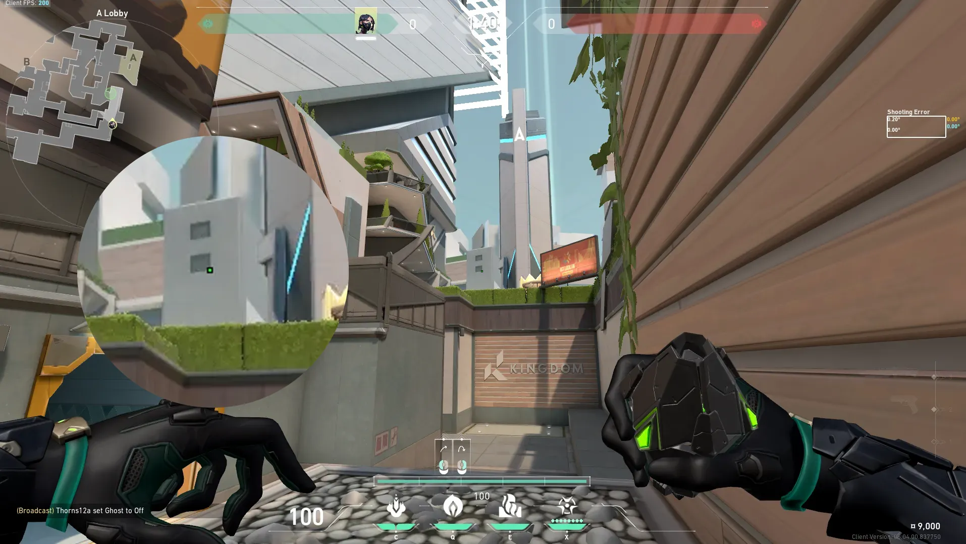 Viper Poison Cloud on Split Attack Site A — step 2 of 4: Aim — line up the shot