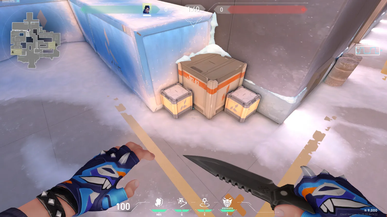 Attacker Spawn mid to B Snowman — Yoru lineup on Icebox