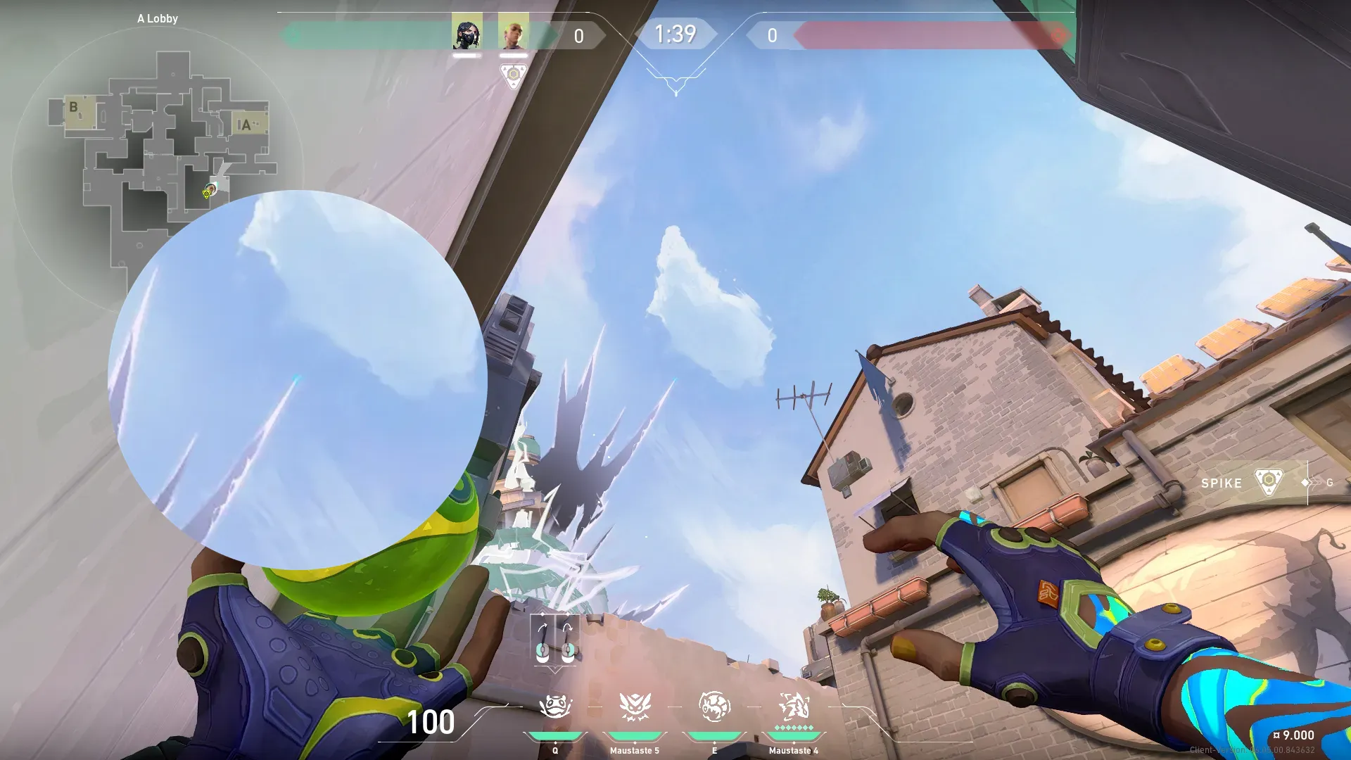 Gekko Mosh Pit on Ascent Attack Site A — step 2 of 3: Aim — line up the shot