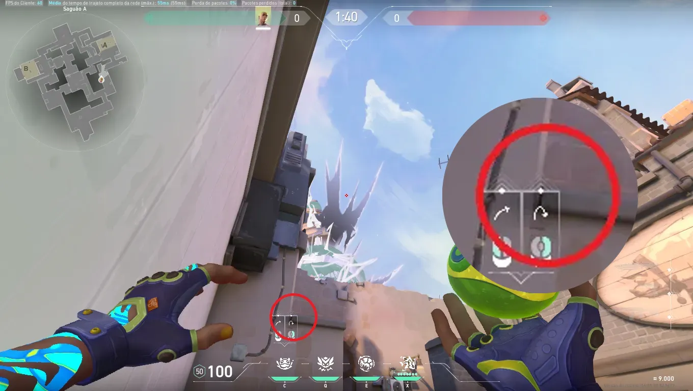 Gekko Mosh Pit on Ascent Defense Site A — step 2 of 3: Aim — line up the shot