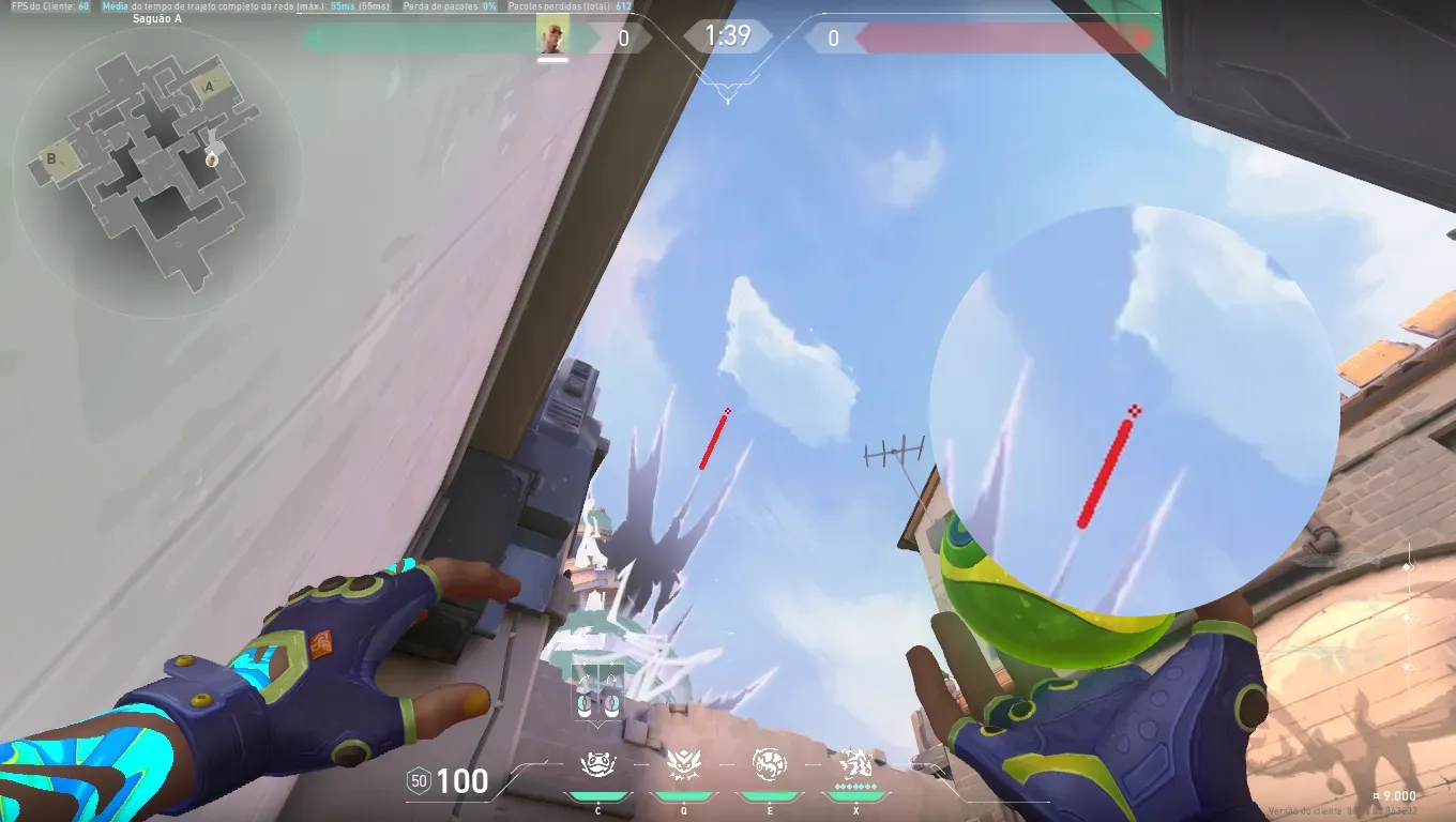 Gekko Mosh Pit on Ascent Attack Site A — step 2 of 3: Aim — line up the shot