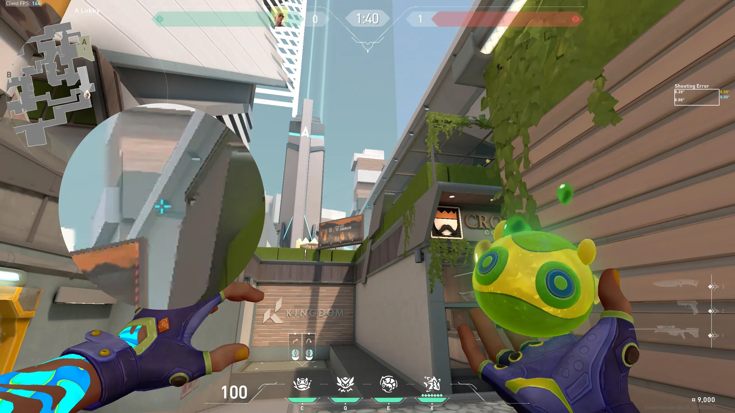 Gekko Mosh Pit on Split Attack Site A — step 3 of 4: Aim — line up the shot