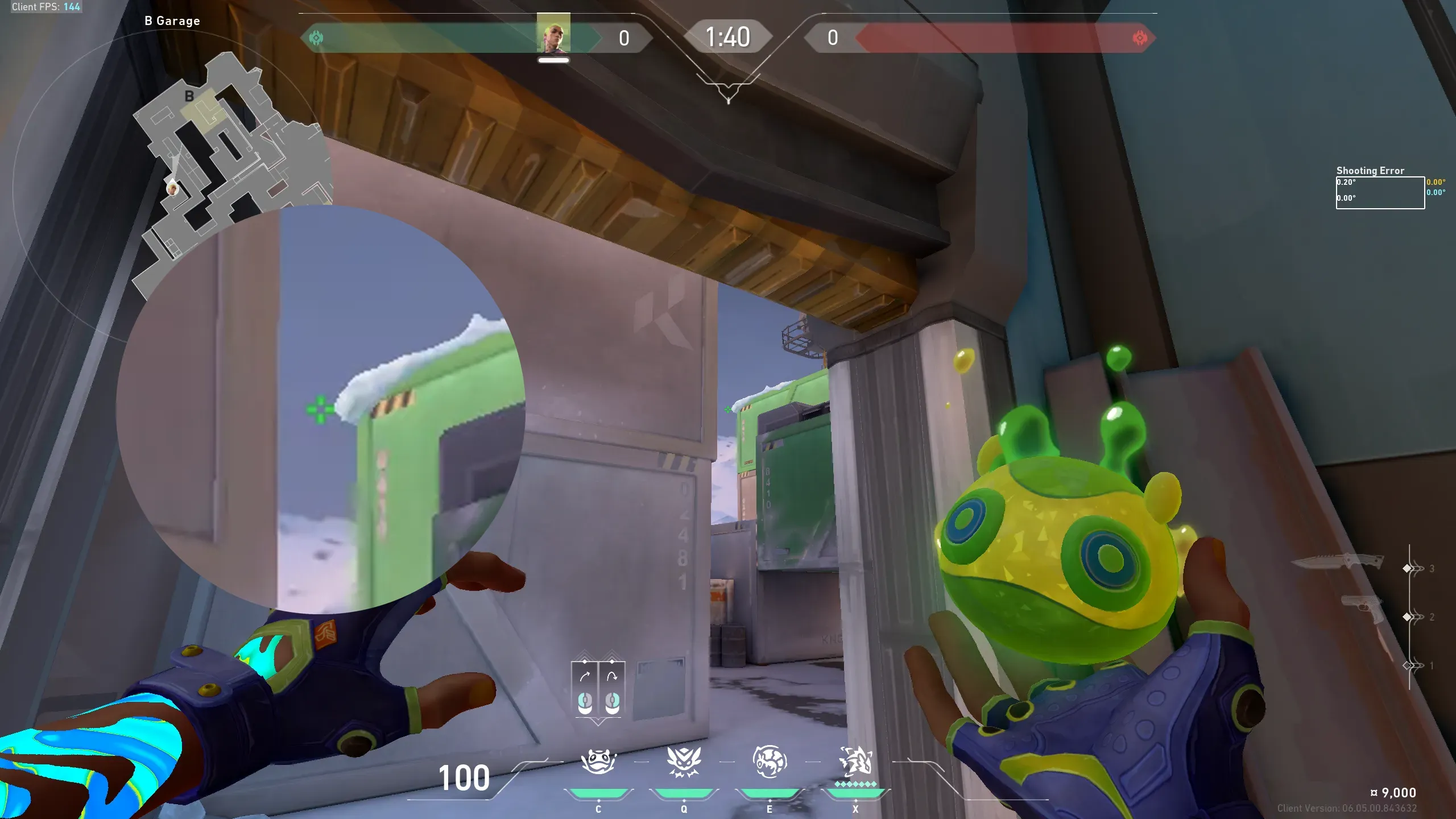 Gekko Mosh Pit on Icebox Attack Site B — step 2 of 3: Aim — line up the shot