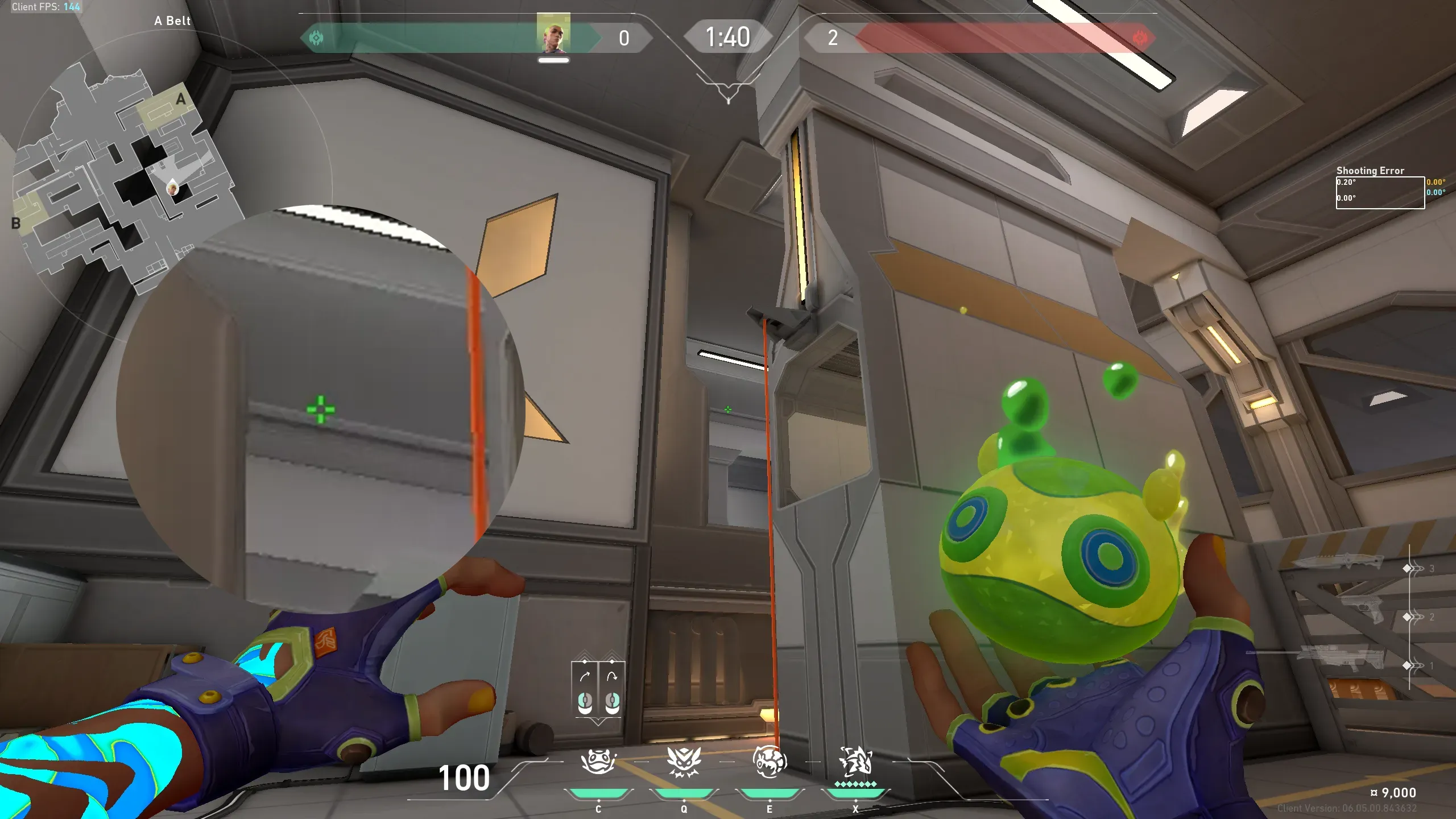 Gekko Mosh Pit on Icebox Attack Site A — step 2 of 4: Aim — line up the shot