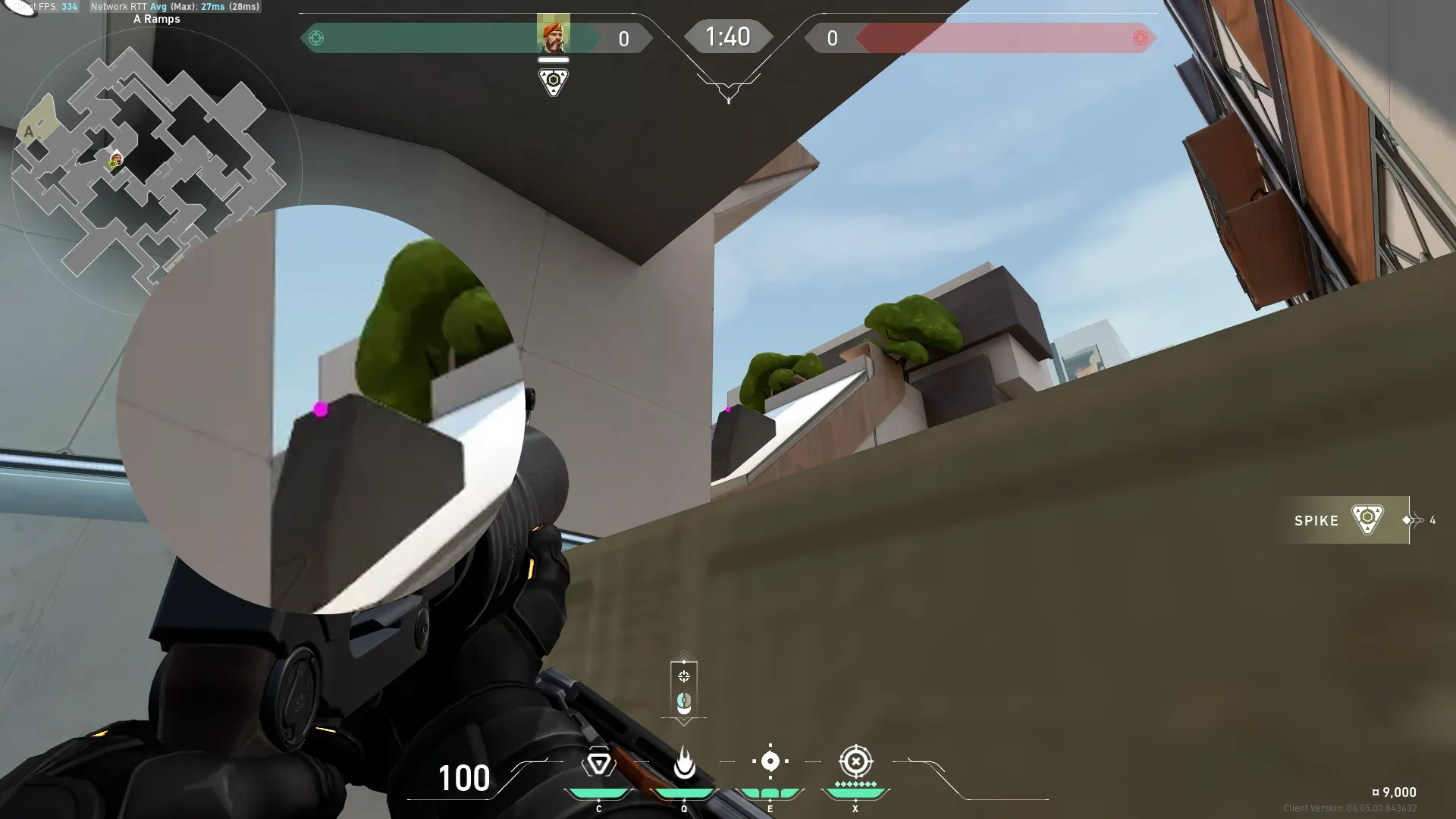 Brimstone Incendiary on Split Attack Site A — step 2 of 3: Aim — line up the shot