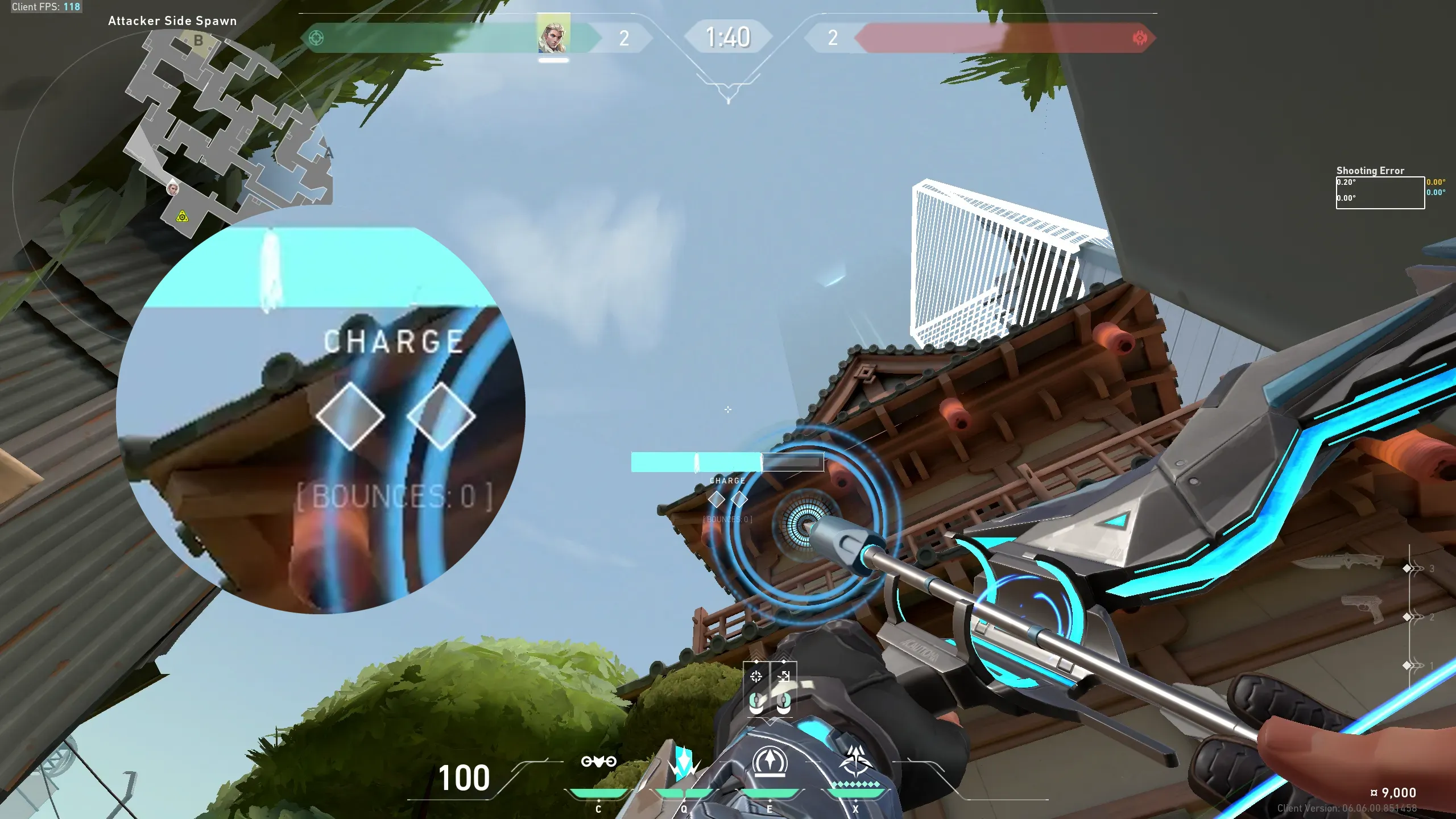 Sova Recon Bolt on Split Attack Site B — step 2 of 3: Aim — line up the shot