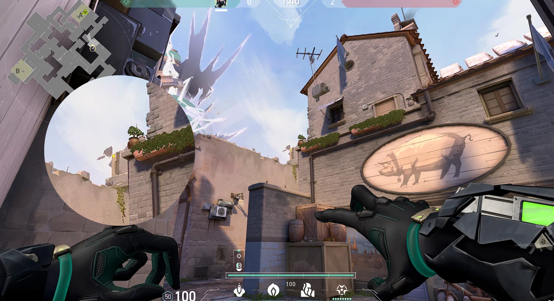 Viper Snake Bite on Ascent Attack Site A — step 2 of 3: Aim — line up the shot