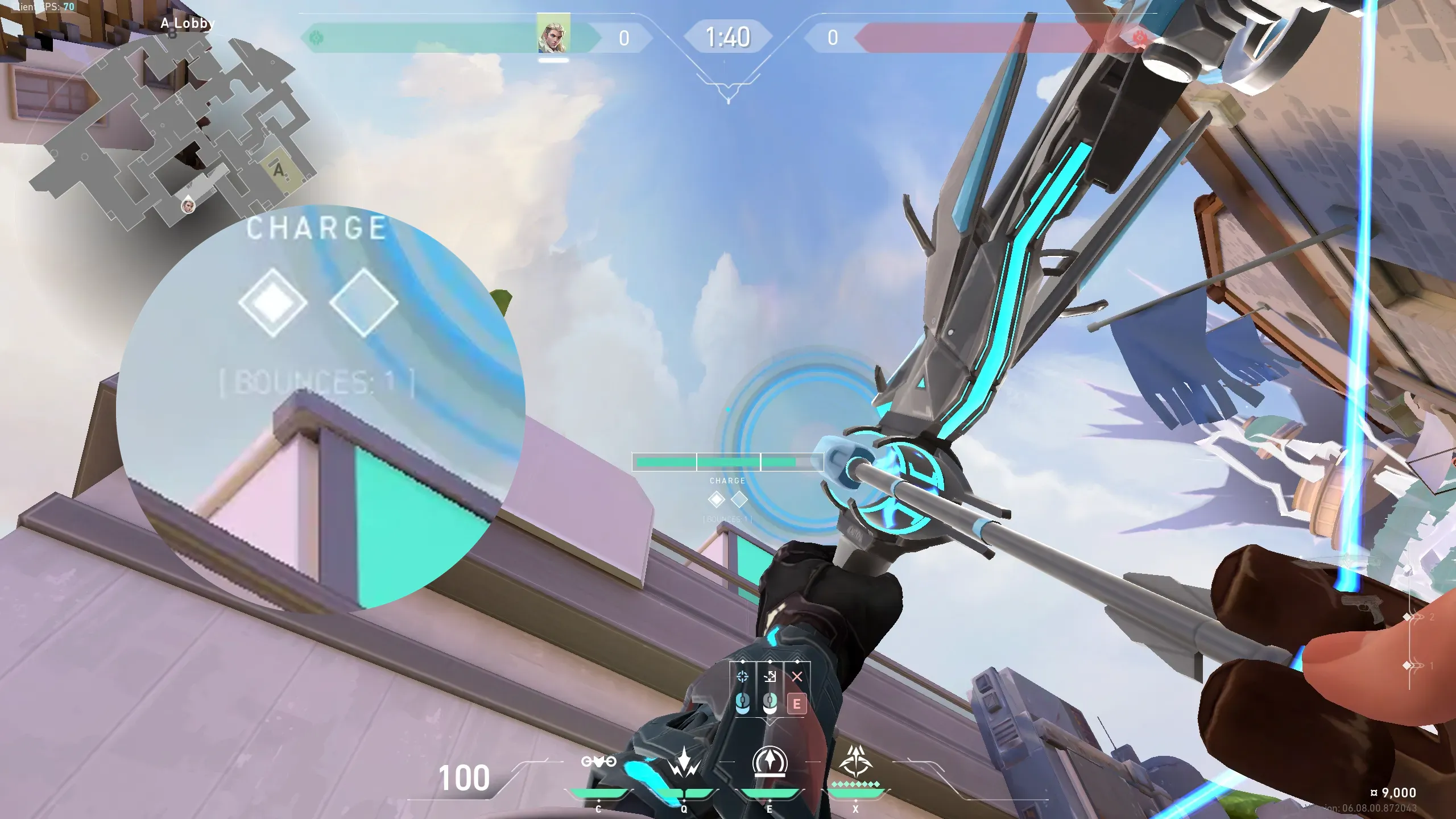 Sova Recon Bolt on Ascent Attack Site B — step 2 of 3: Aim — line up the shot