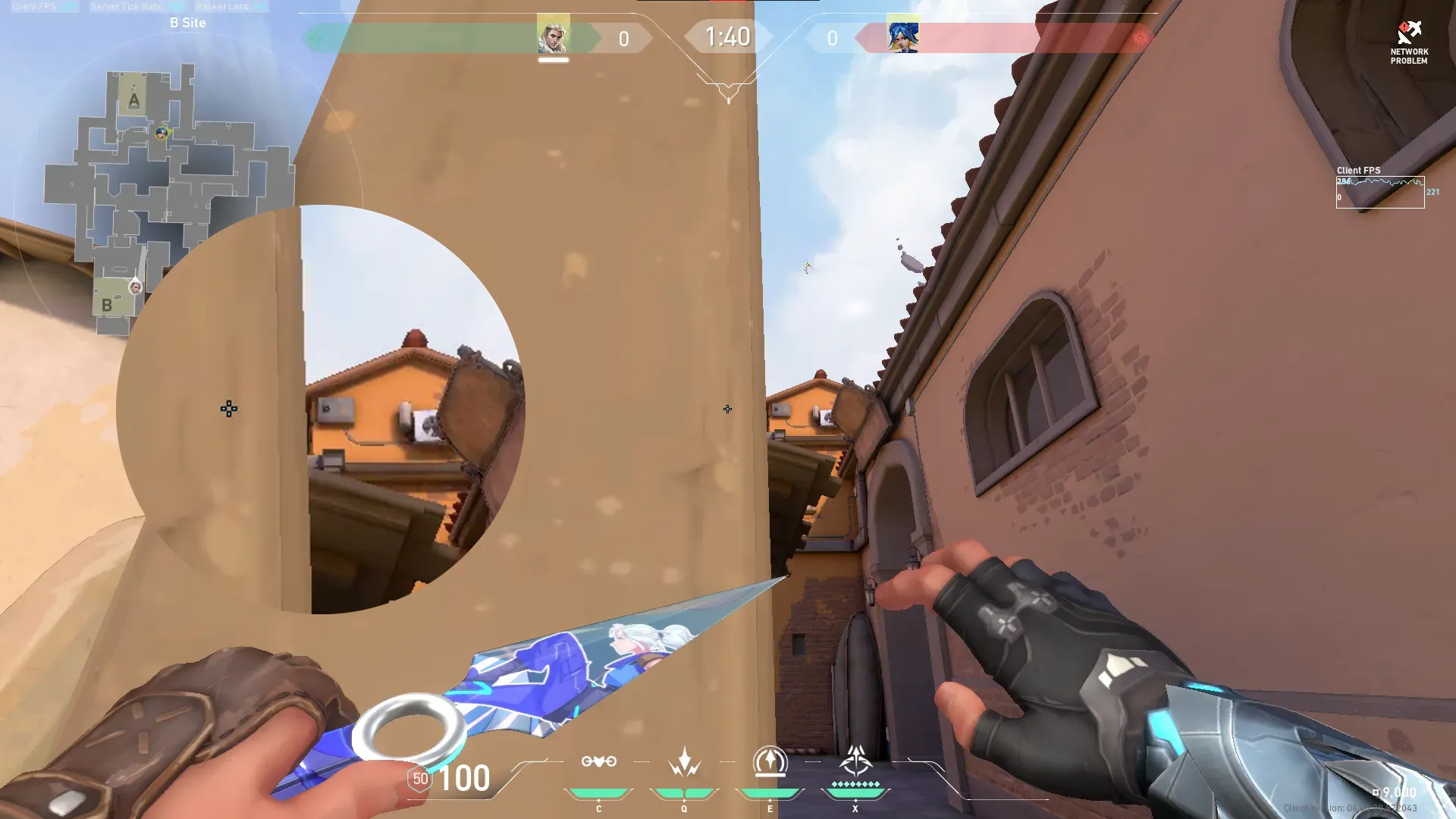 Sova Recon Bolt on Ascent Defense Site A — step 2 of 4: Aim — line up the shot