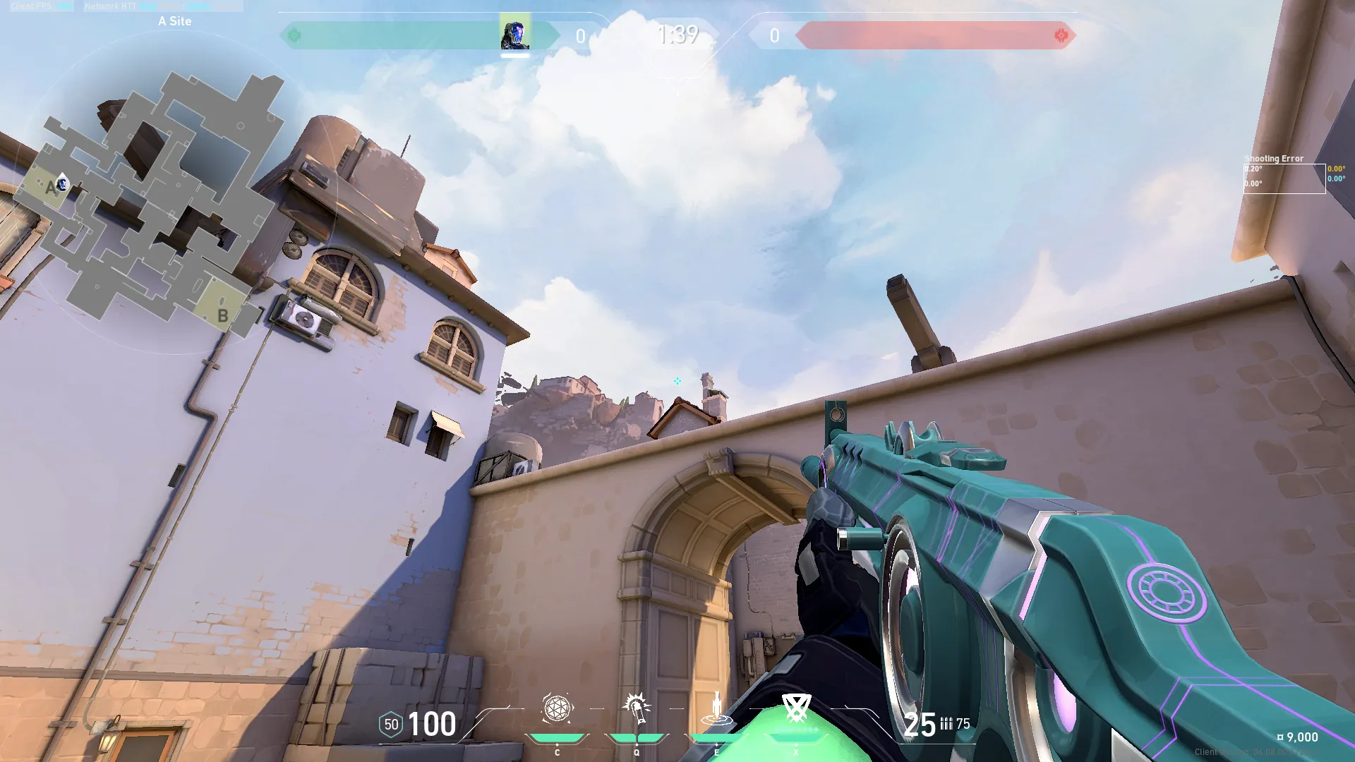 KAY/O Flash_Drive on Ascent Defense Site A — step 2 of 3: Aim — line up the shot