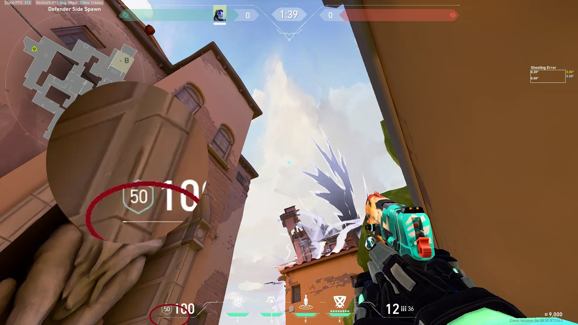 KAY/O Frag_Ment on Ascent Defense Site B — step 2 of 3: Aim — line up the shot