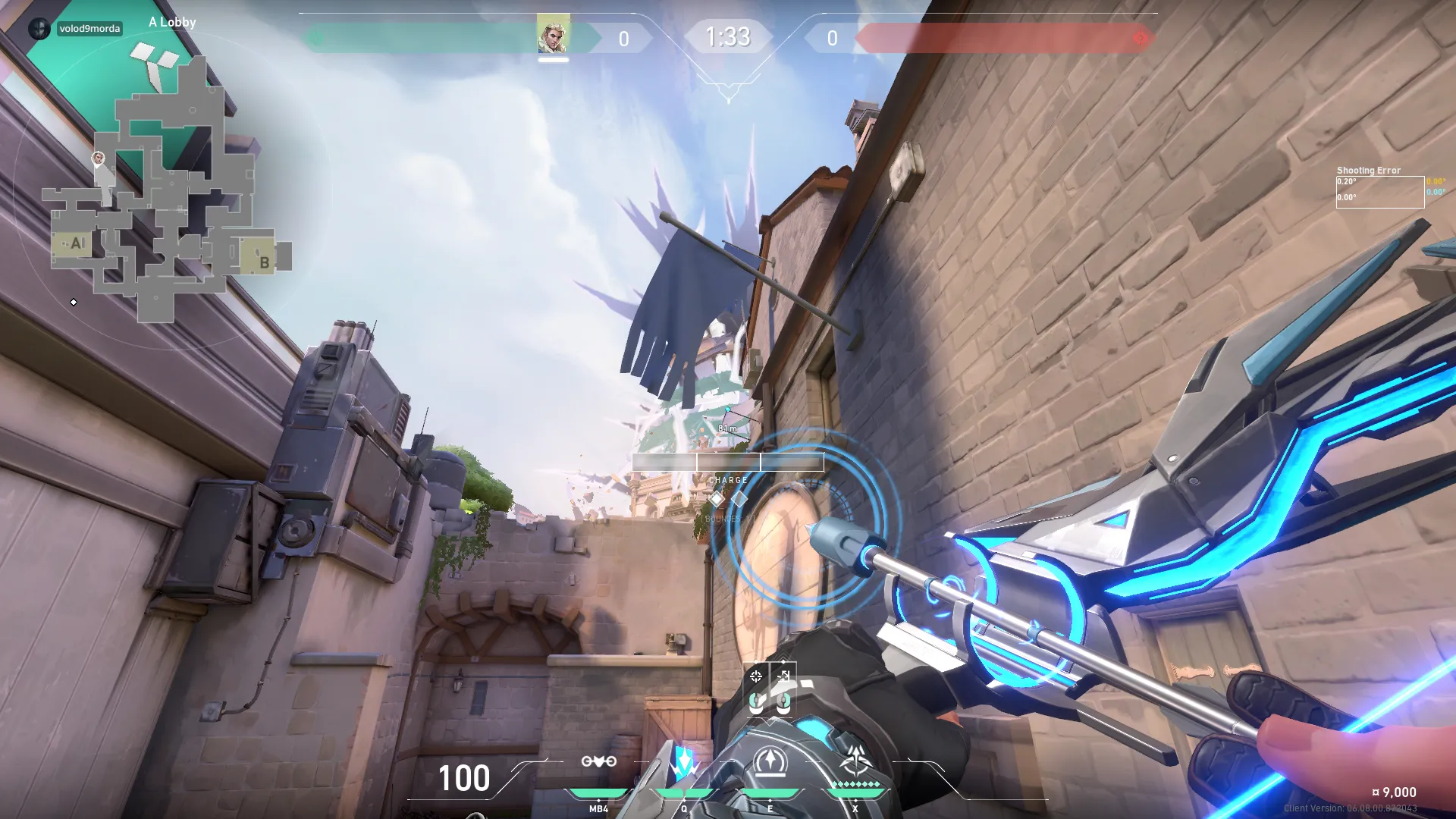 Sova Recon Bolt on Ascent Attack Site A — step 2 of 4: Aim — line up the shot