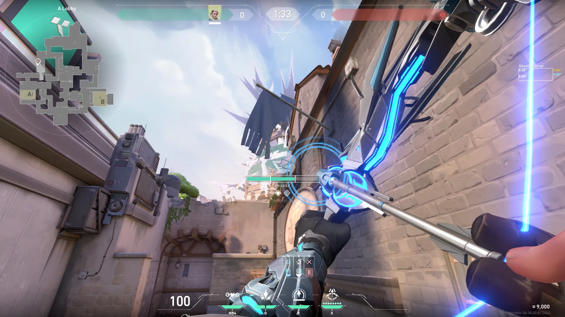 Sova Recon Bolt on Ascent Attack Site A — step 3 of 4: Aim — line up the shot