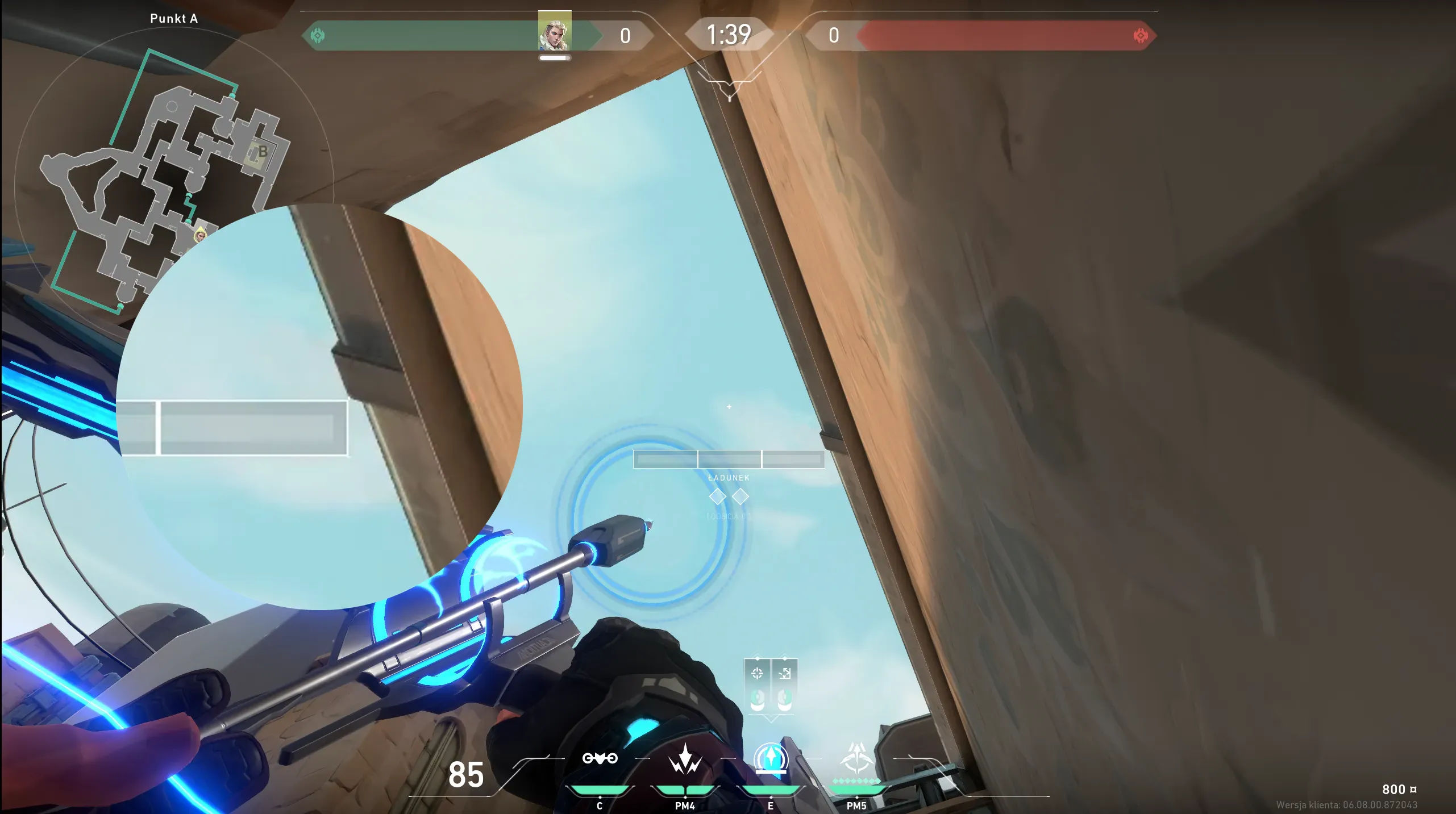 Sova Recon Bolt on Bind Defense Site B — step 2 of 4: Aim — line up the shot