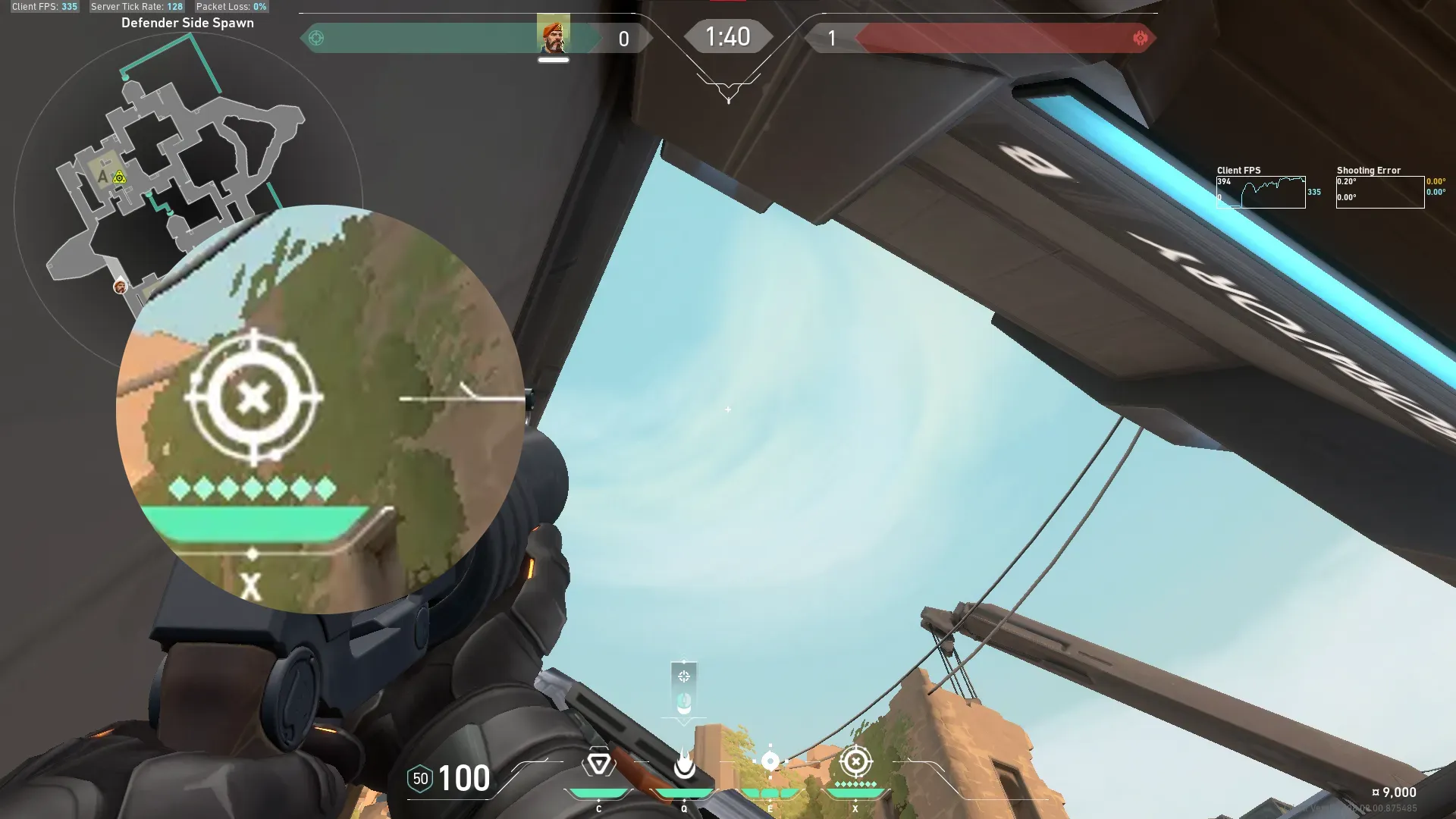 Brimstone Incendiary on Bind Defense Site A — step 2 of 3: Aim — line up the shot