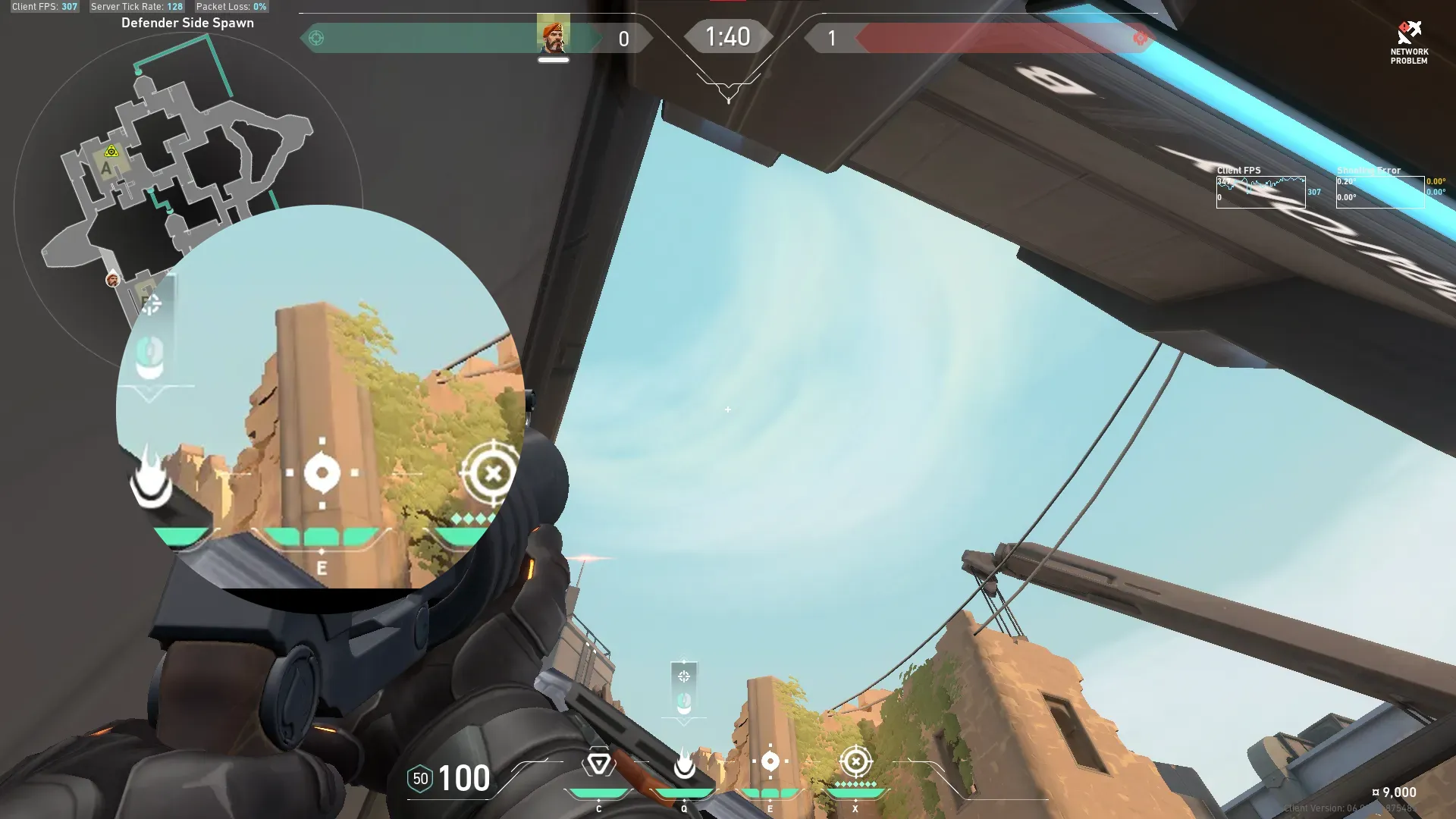 Brimstone Incendiary on Bind Defense Site A — step 2 of 3: Aim — line up the shot
