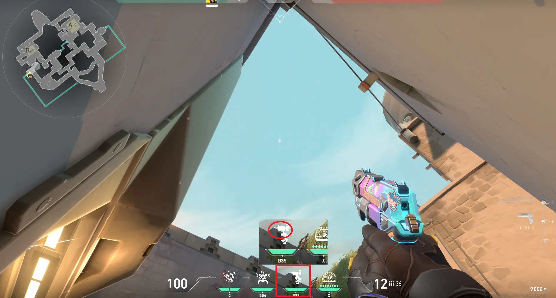 Killjoy Nanoswarm on Bind Attack Site B — step 2 of 3: Aim — line up the shot