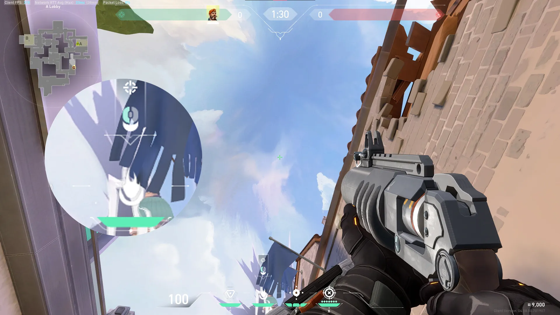 Brimstone Incendiary on Ascent Attack Site A — step 2 of 6: Aim — line up the shot