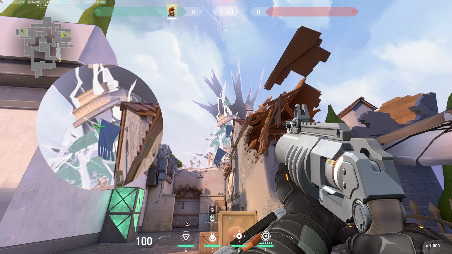 Brimstone Incendiary on Ascent Attack Site A — step 5 of 6: Aim — line up the shot