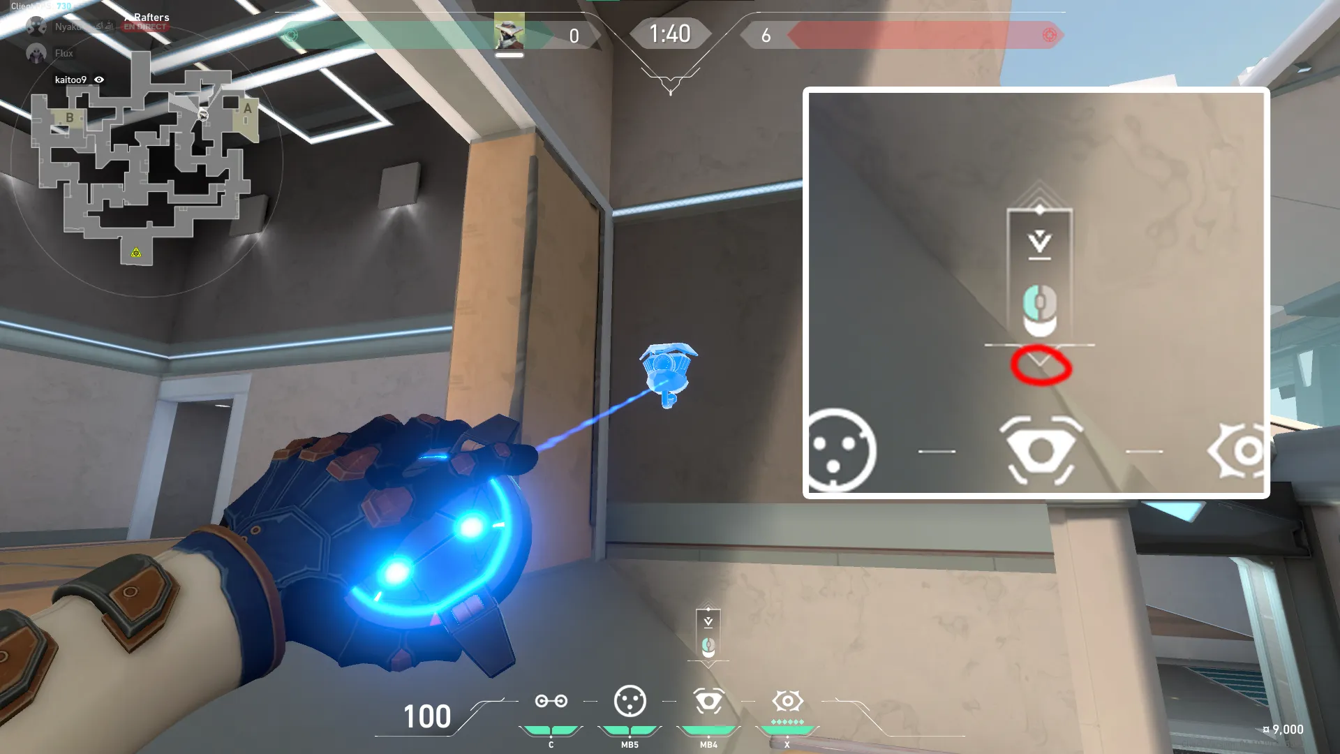 Cypher Spycam on Split Defense Site A — step 3 of 6: Aim — line up the shot