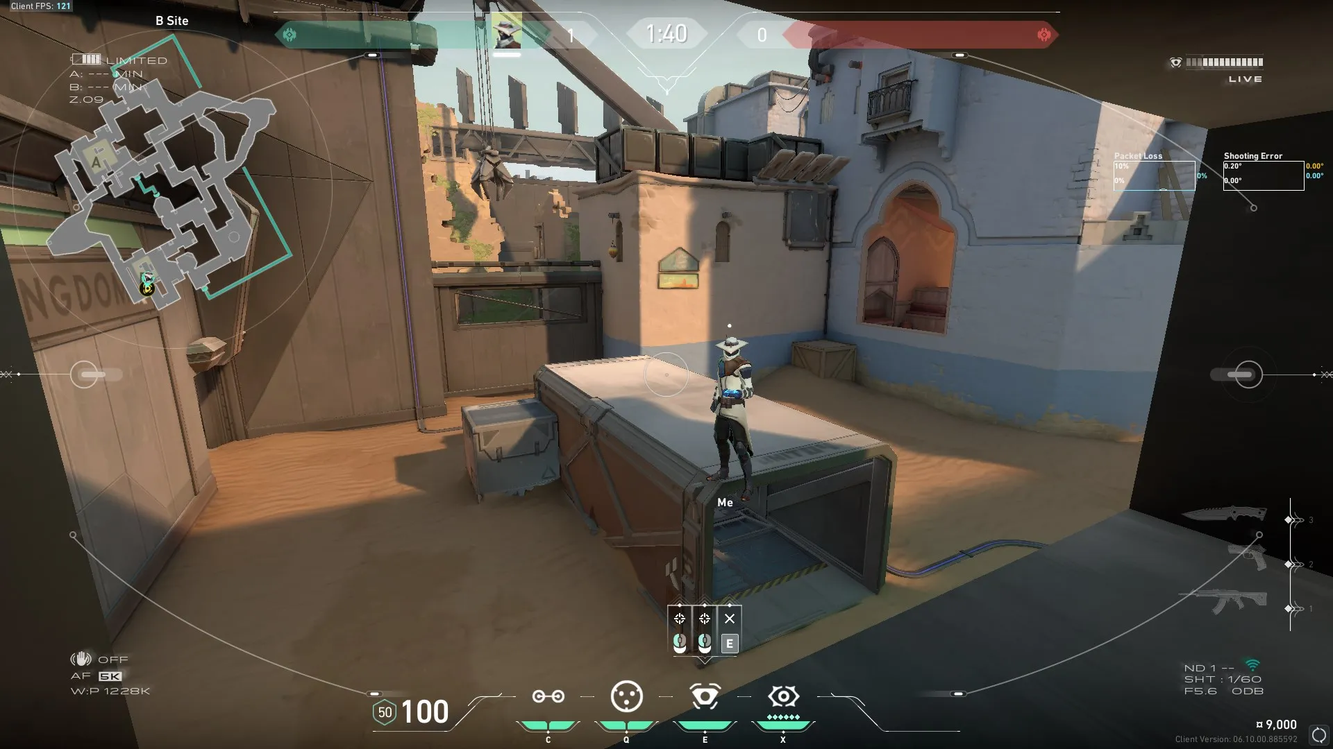 Cypher Spycam on Bind Defense Site B — step 3 of 4: Aim — line up the shot