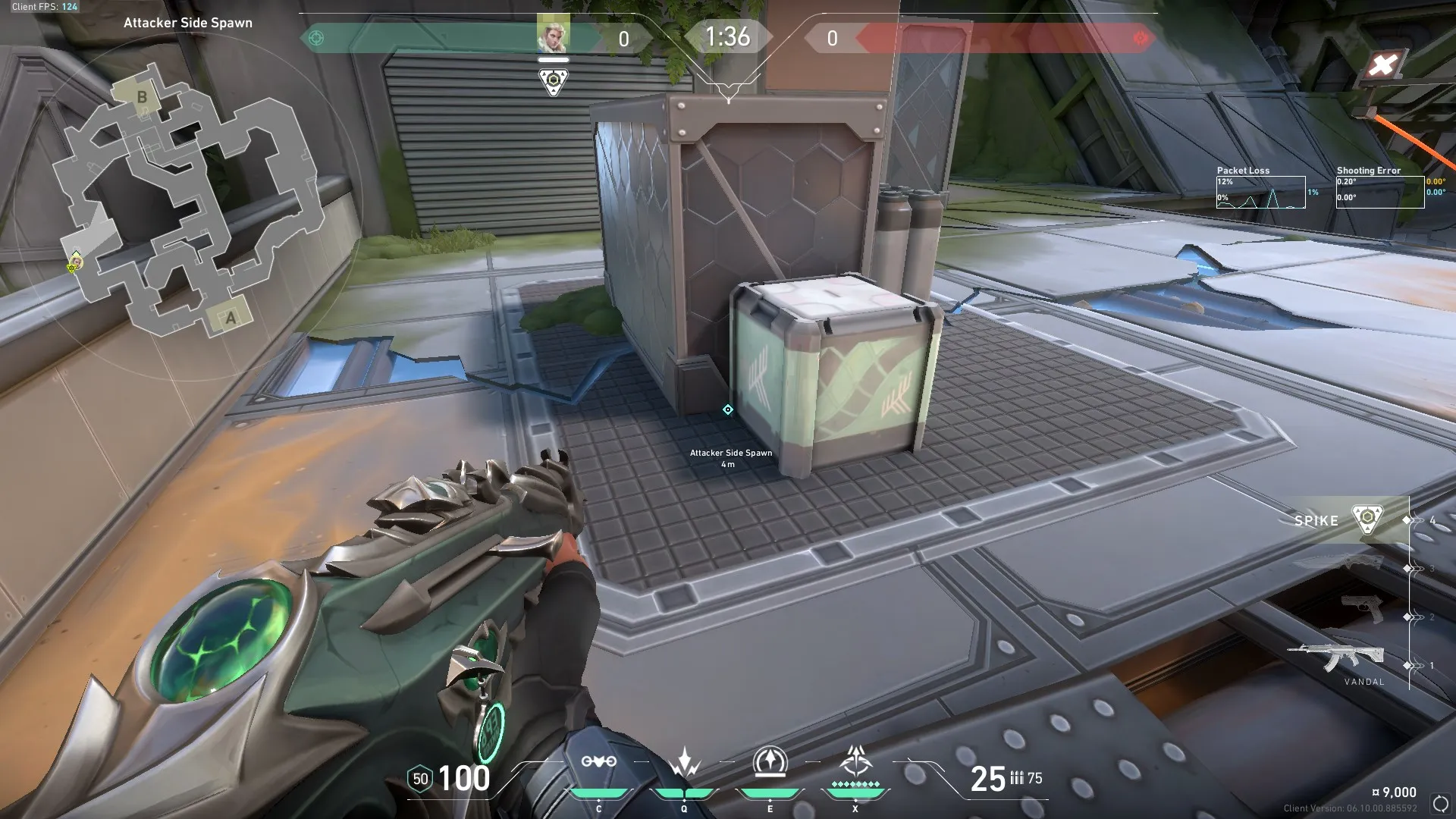Sova Lineup From Attacker Side Spawn to B Site — Sova lineup on Fracture