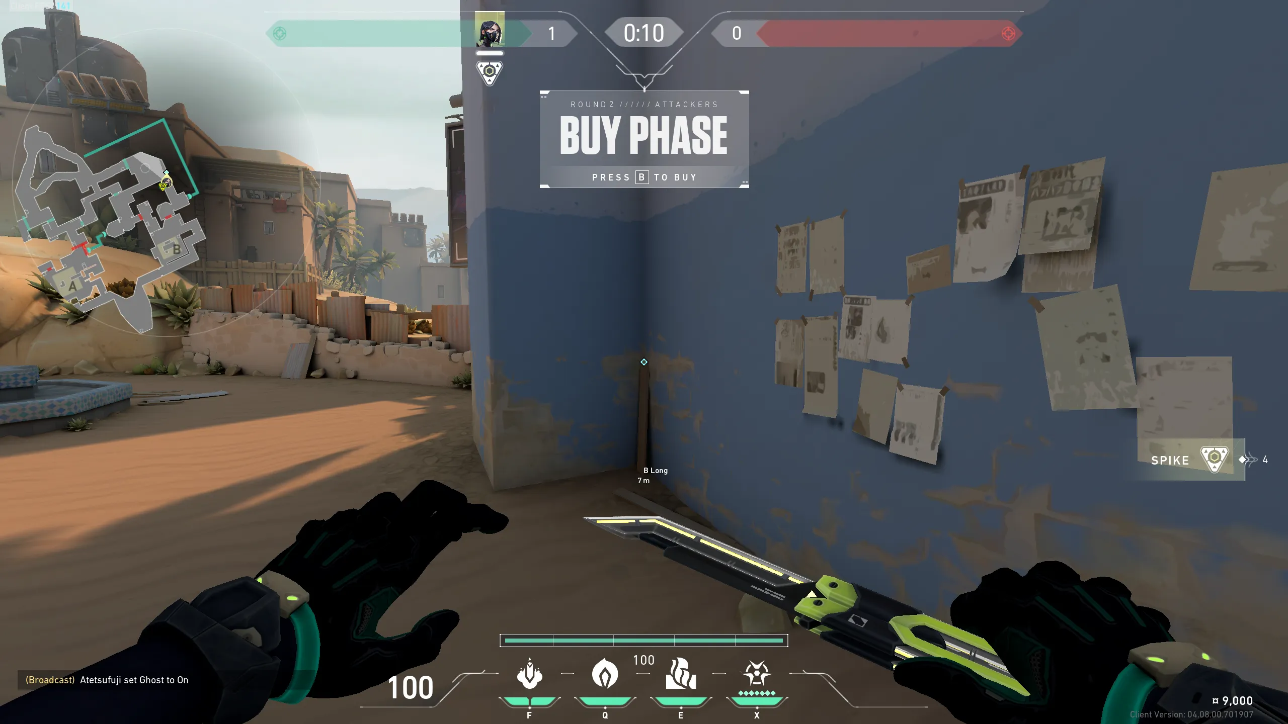 Stall B site default defuse from B long — Viper lineup on Bind