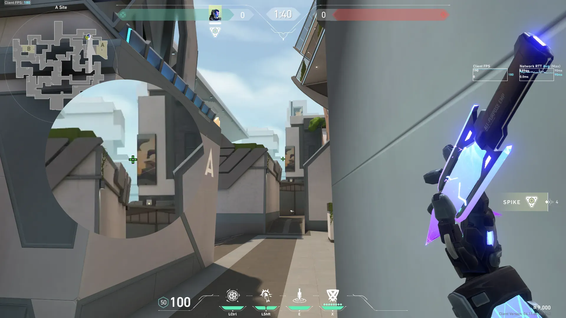 KAY/O Zero_Point on Split Defense Site A — step 2 of 3: Aim — line up the shot