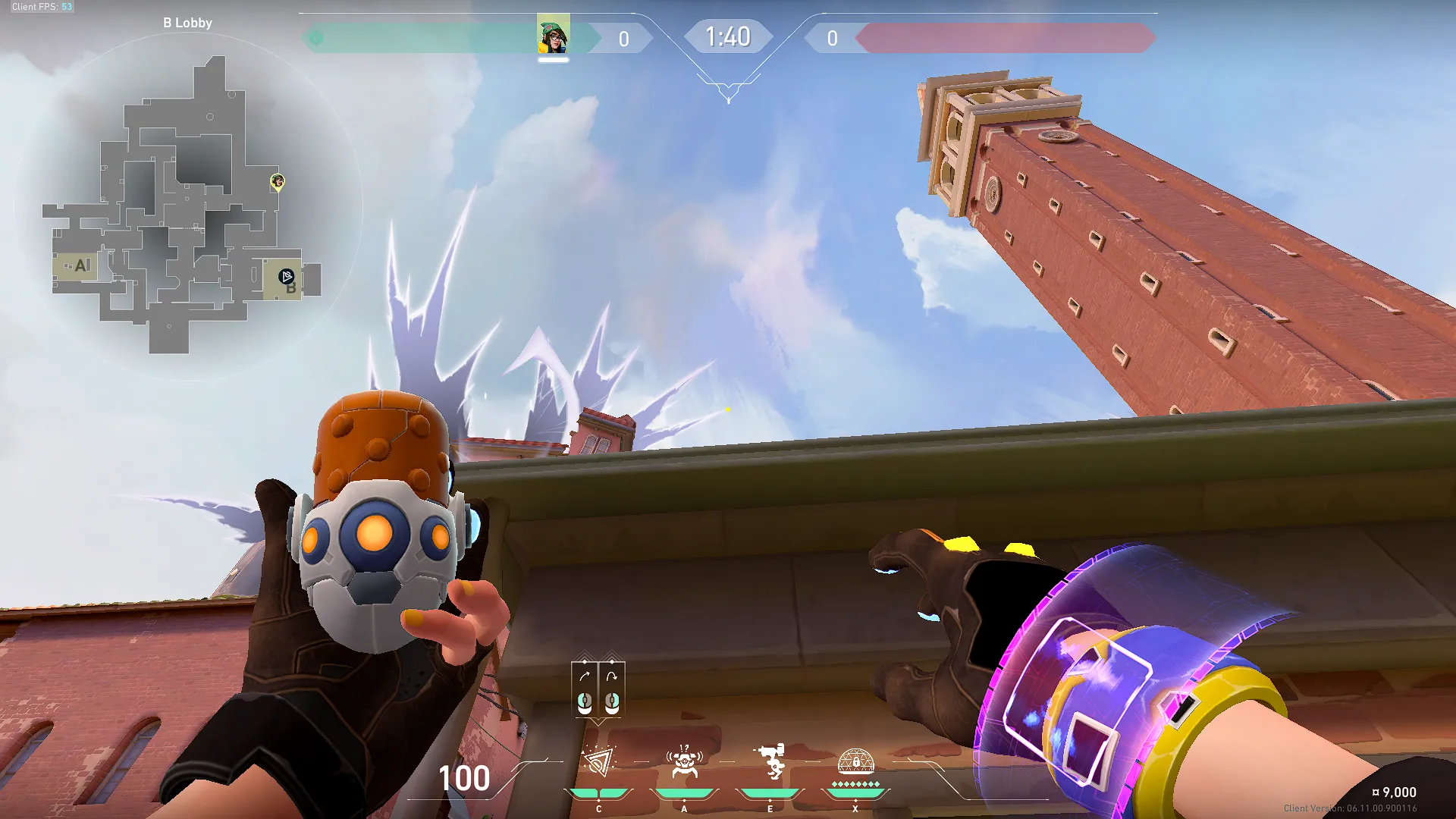 Killjoy Nanoswarm on Ascent Attack Site B — step 2 of 3: Aim — line up the shot
