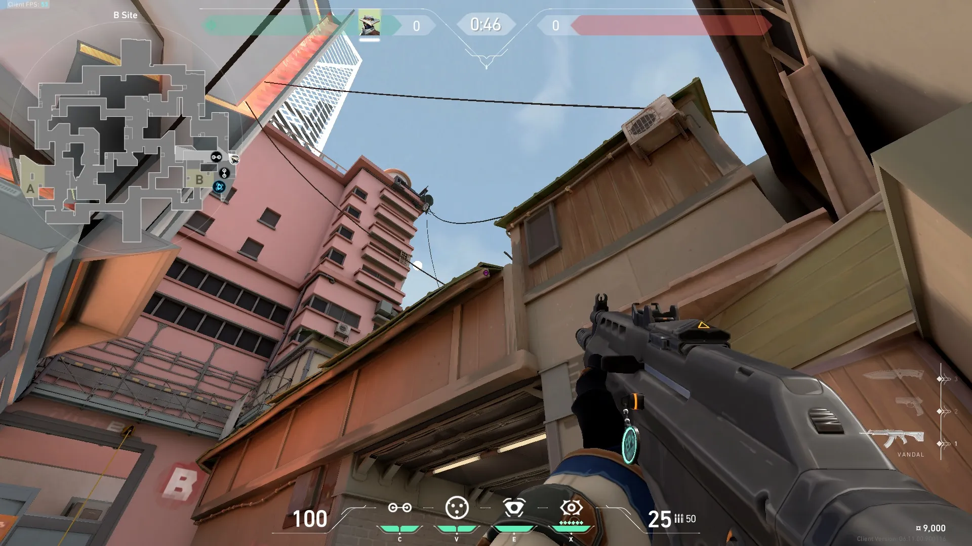 Cypher Cyber Cage on Split Defense Site B — step 2 of 3: Aim — line up the shot