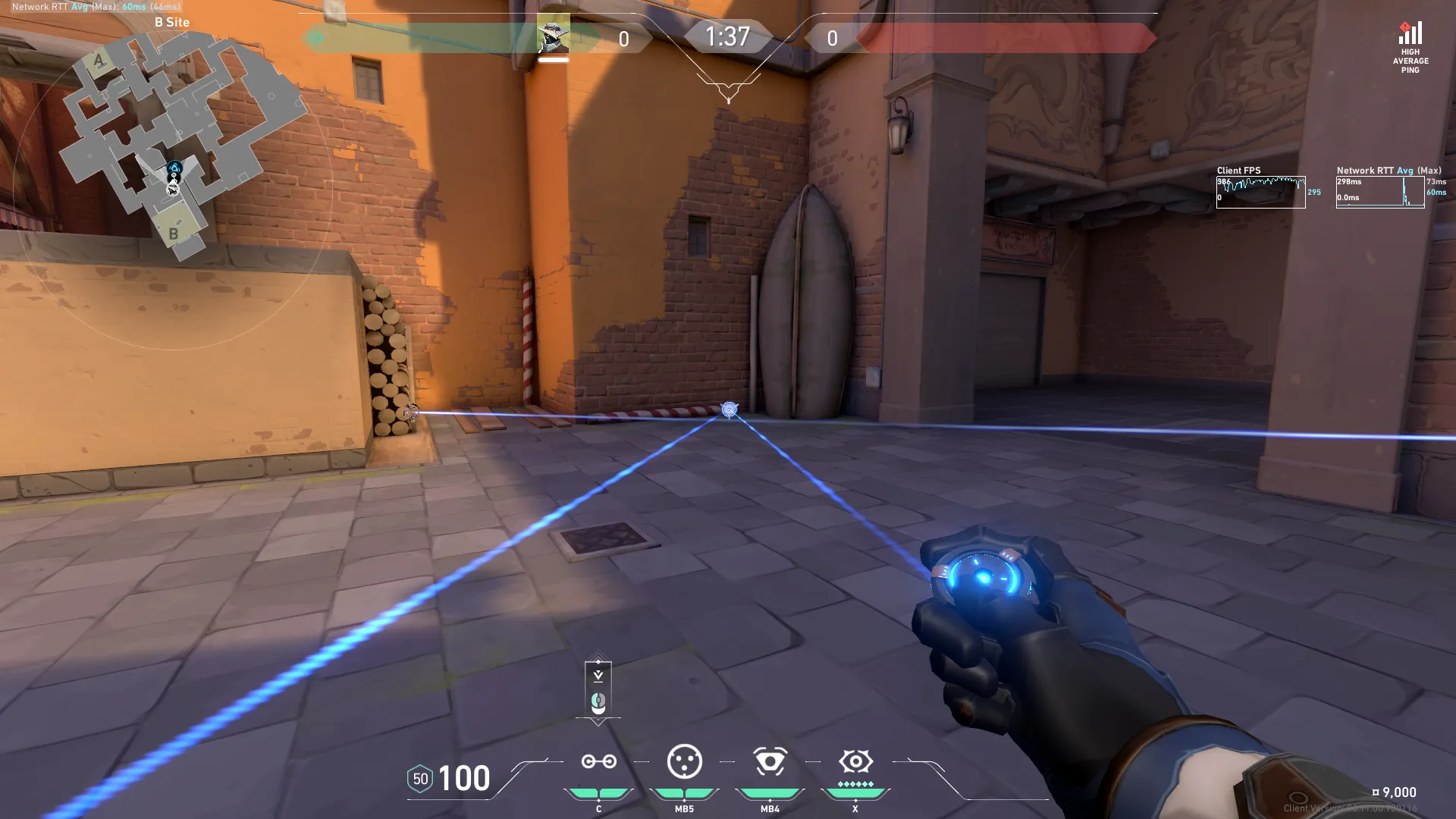 Cypher Trapwire on Ascent Defense Site B — step 5 of 10: Aim — line up the shot