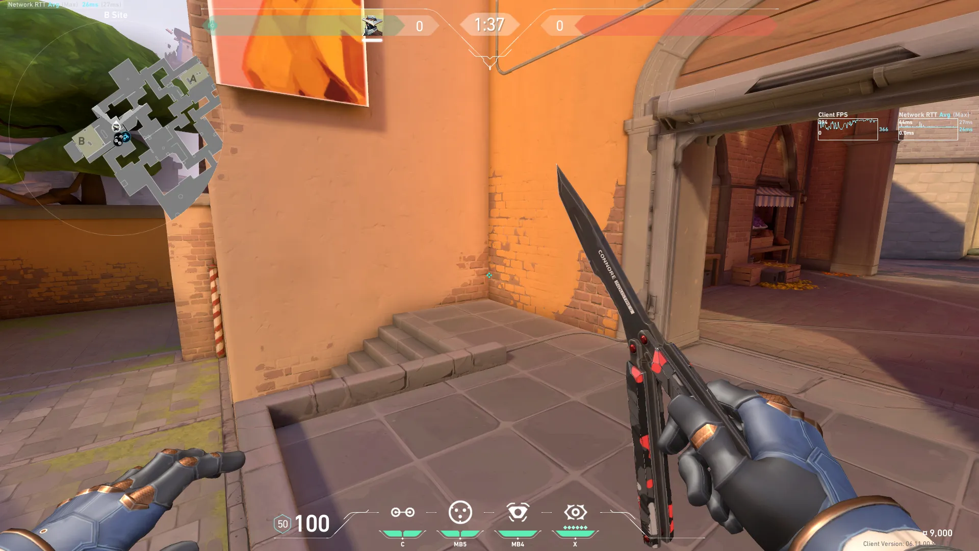 Cypher Trapwire on Ascent Defense Site B — step 6 of 10: Aim — line up the shot