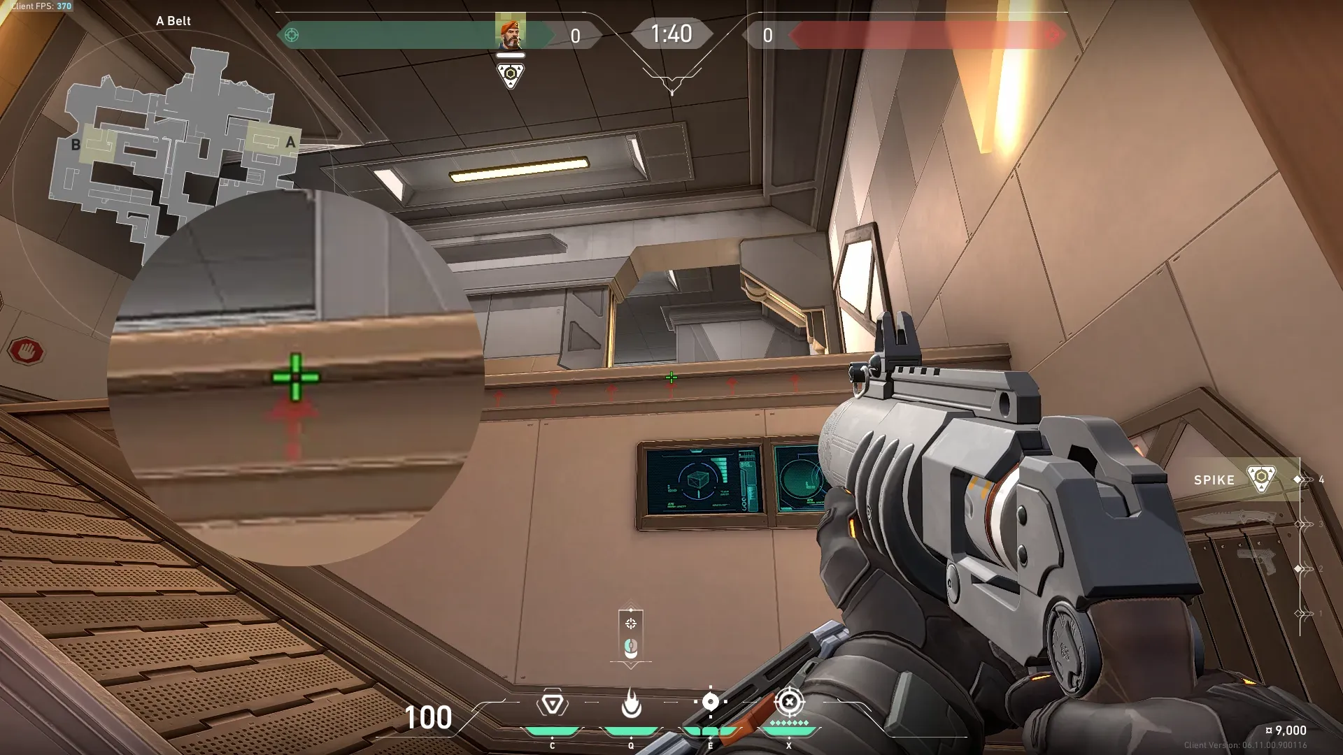 Brimstone Incendiary on Icebox Attack Site A — step 2 of 3: Aim — line up the shot