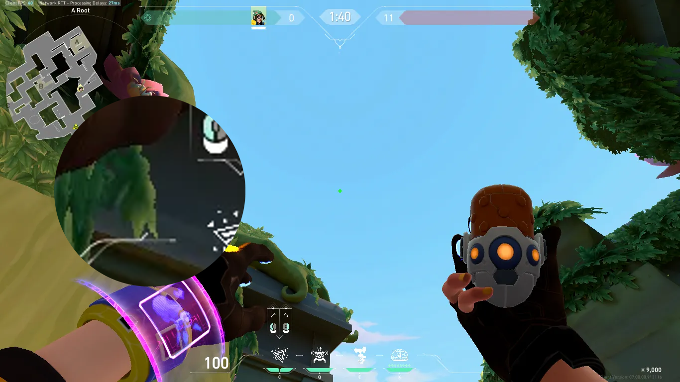 Killjoy Nanoswarm on Lotus Attack Site A — step 2 of 5: Aim — line up the shot