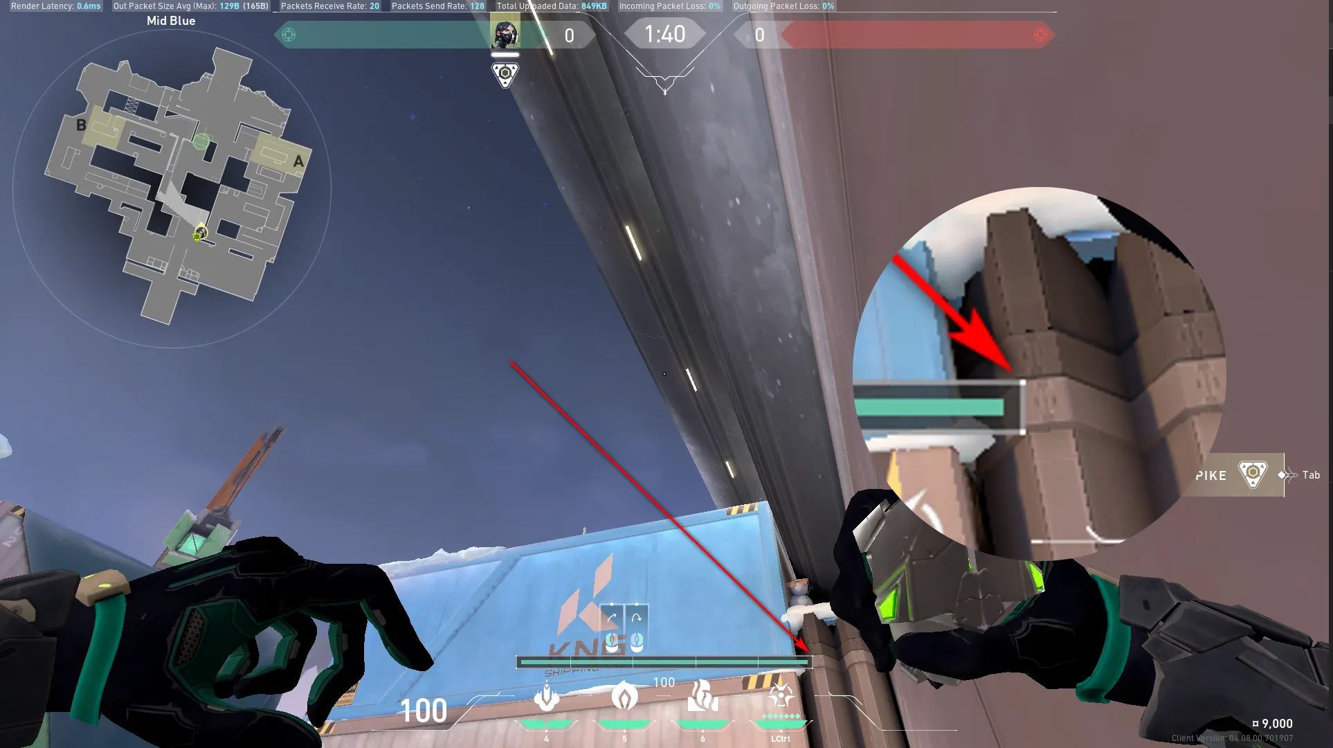 Viper Poison Cloud on Icebox Defense Mid — step 2 of 3: Aim — line up the shot