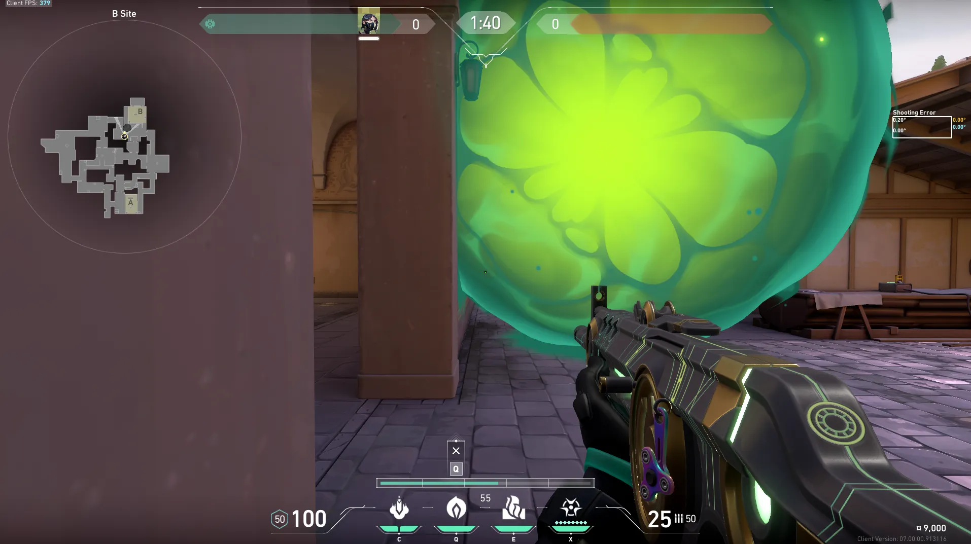 Viper Poison Cloud on Ascent Defense Site A — step 5 of 7: Aim — line up the shot