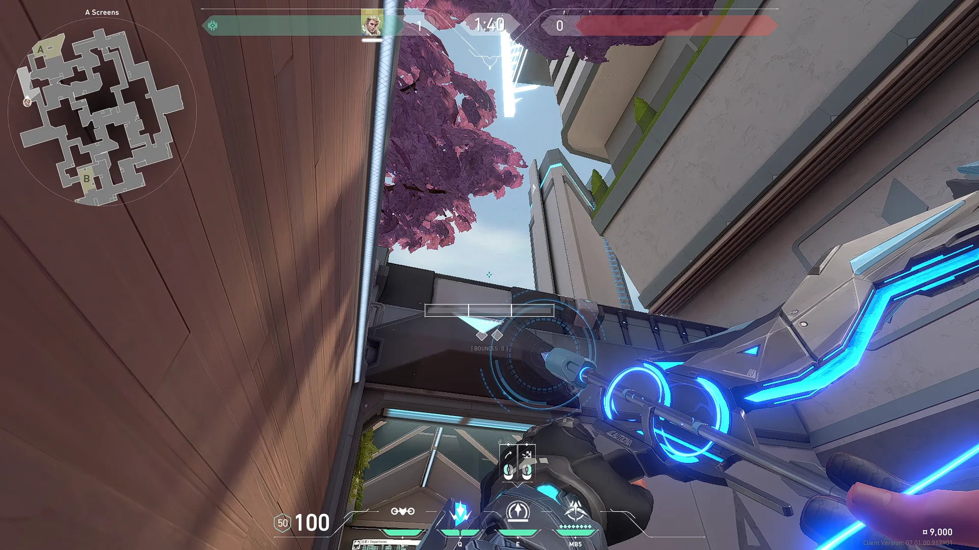 Sova Recon Bolt on Split Defense Site A — step 3 of 4: Aim — line up the shot