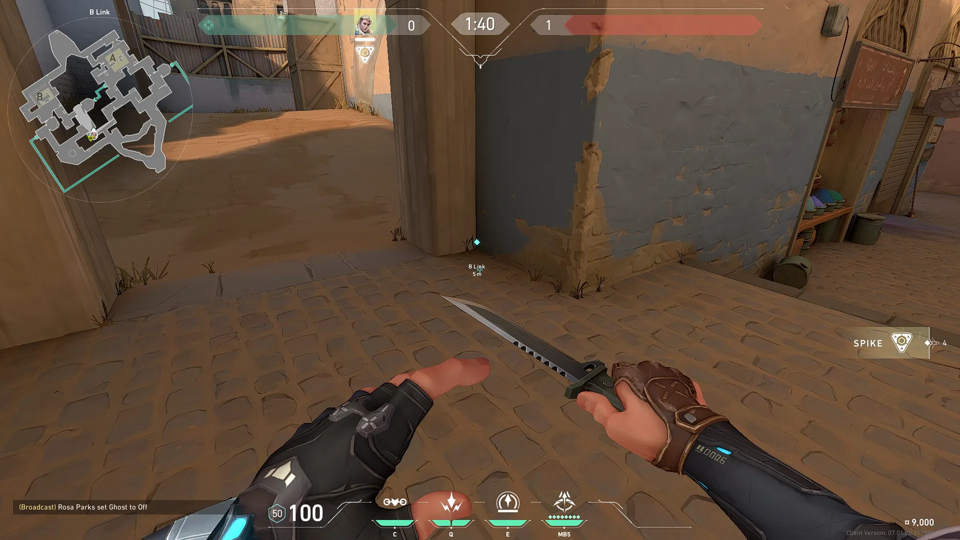 Attackers B Long Hidden Arrow — Sova lineup on Bind