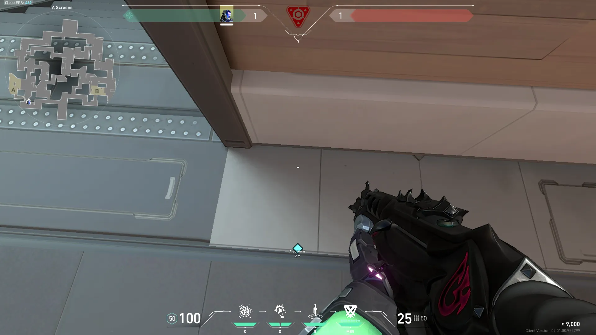 KAY/O Flash_Drive on Split Defense Site A — step 2 of 4: Aim — line up the shot
