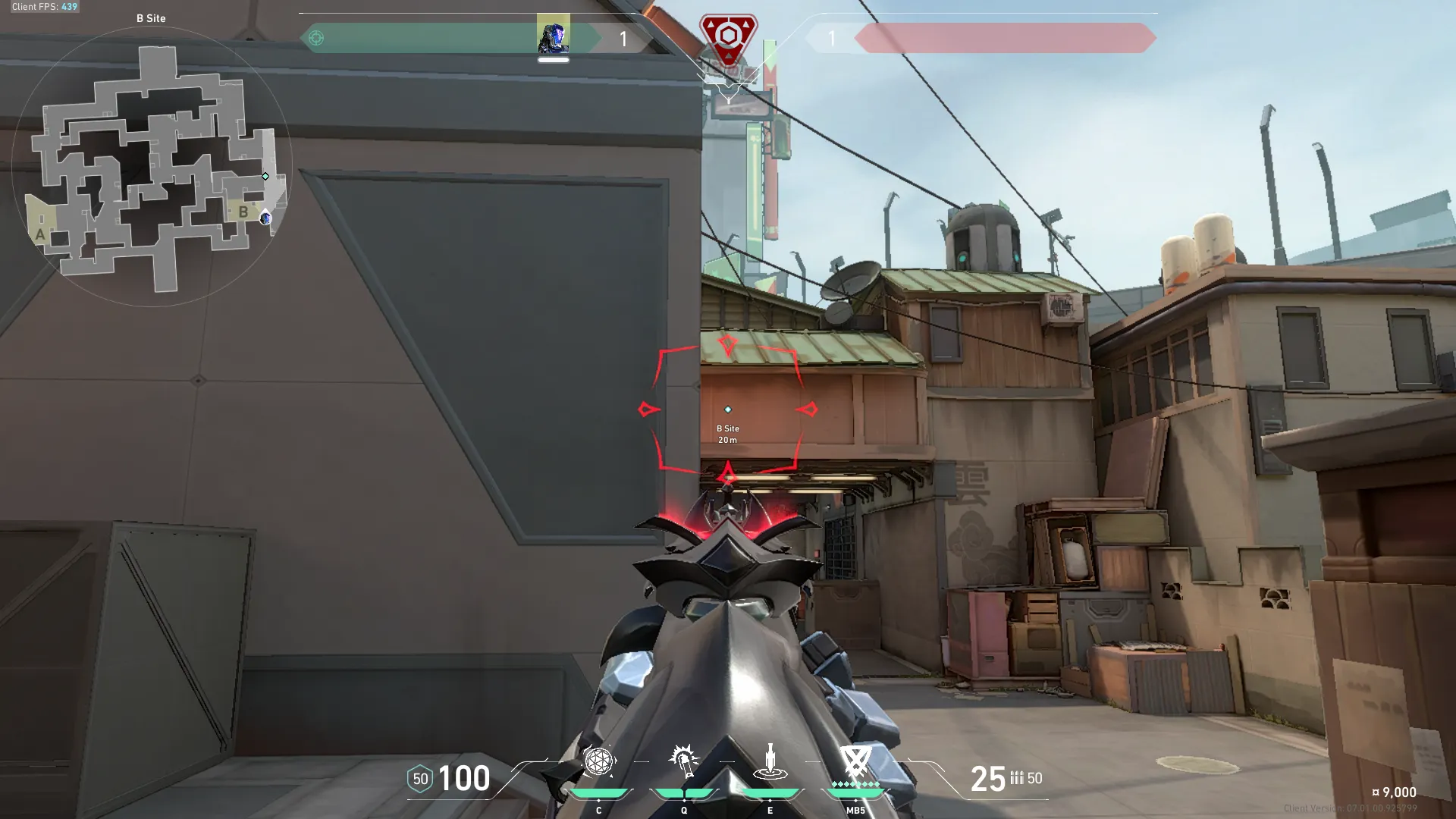 KAY/O Flash_Drive on Split Defense Site B — step 3 of 4: Aim — line up the shot