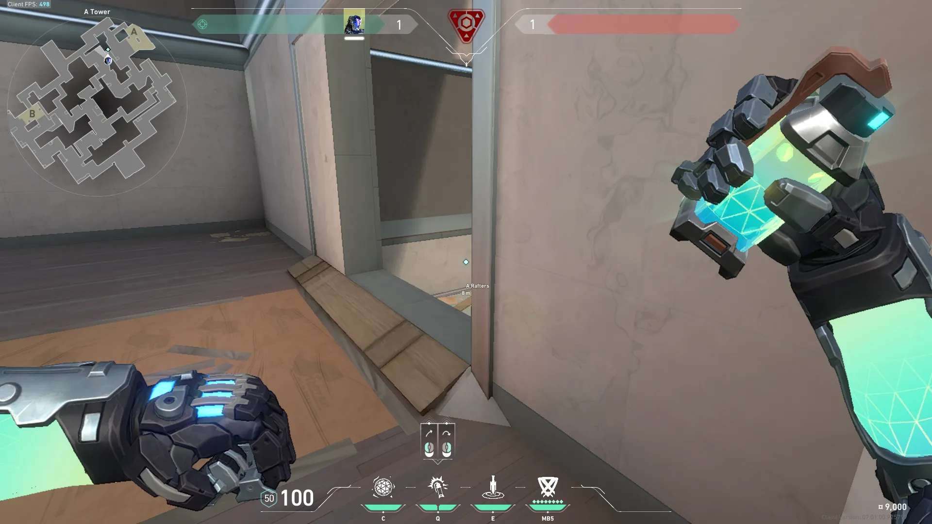 KAY/O Flash_Drive on Split Defense Site A — step 2 of 3: Aim — line up the shot