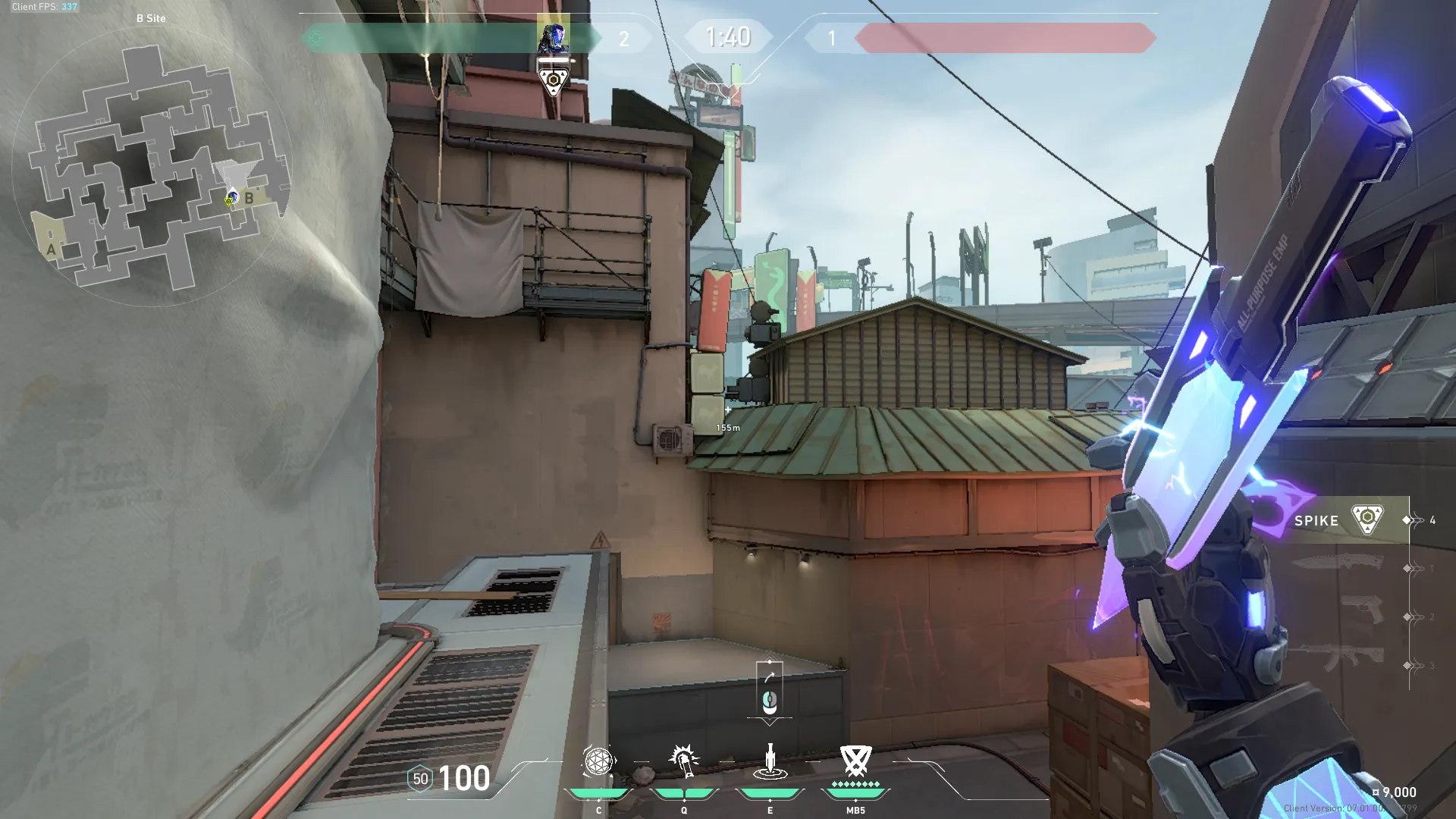 KAY/O Zero_Point on Split Defense Site B — step 3 of 4: Aim — line up the shot