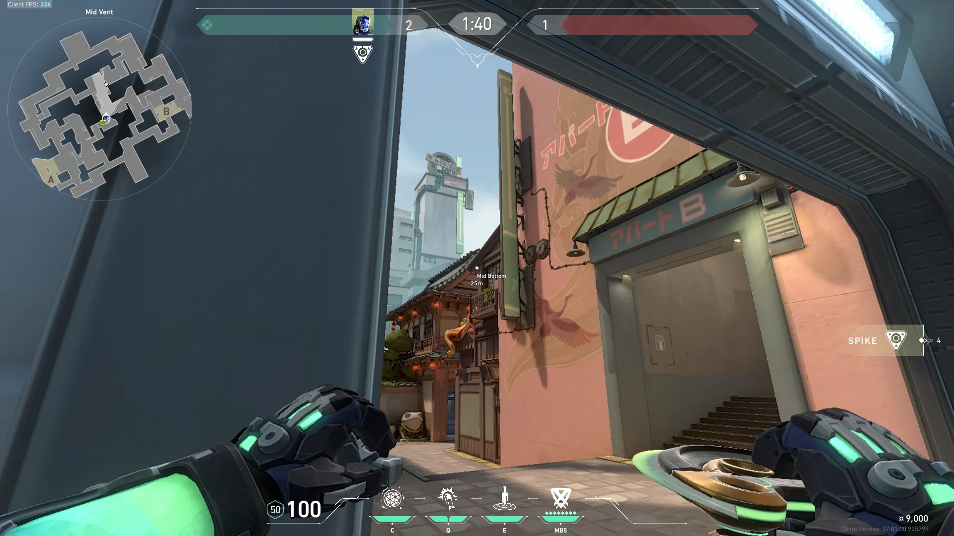 KAY/O Zero_Point on Split Defense Site B — step 2 of 3: Aim — line up the shot