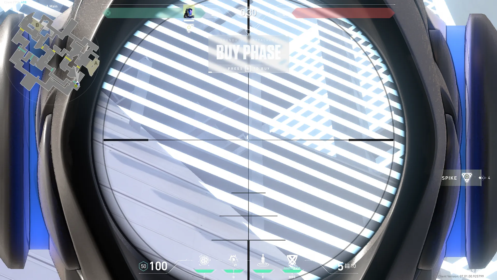 KAY/O Frag_Ment on Split Attack Site A — step 3 of 4: Aim — line up the shot